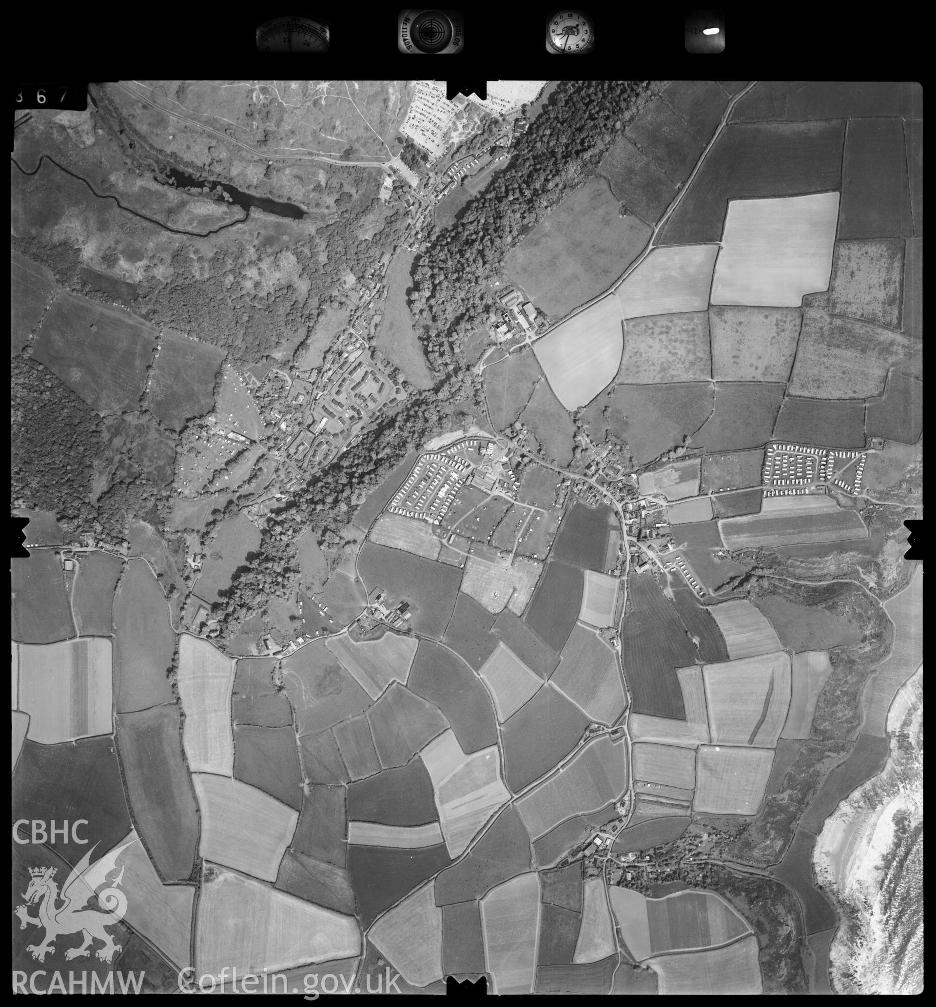 Digitized copy of an aerial photograph showing Oxwich Green area, Gower, taken by Ordnance Survey, 1992.
