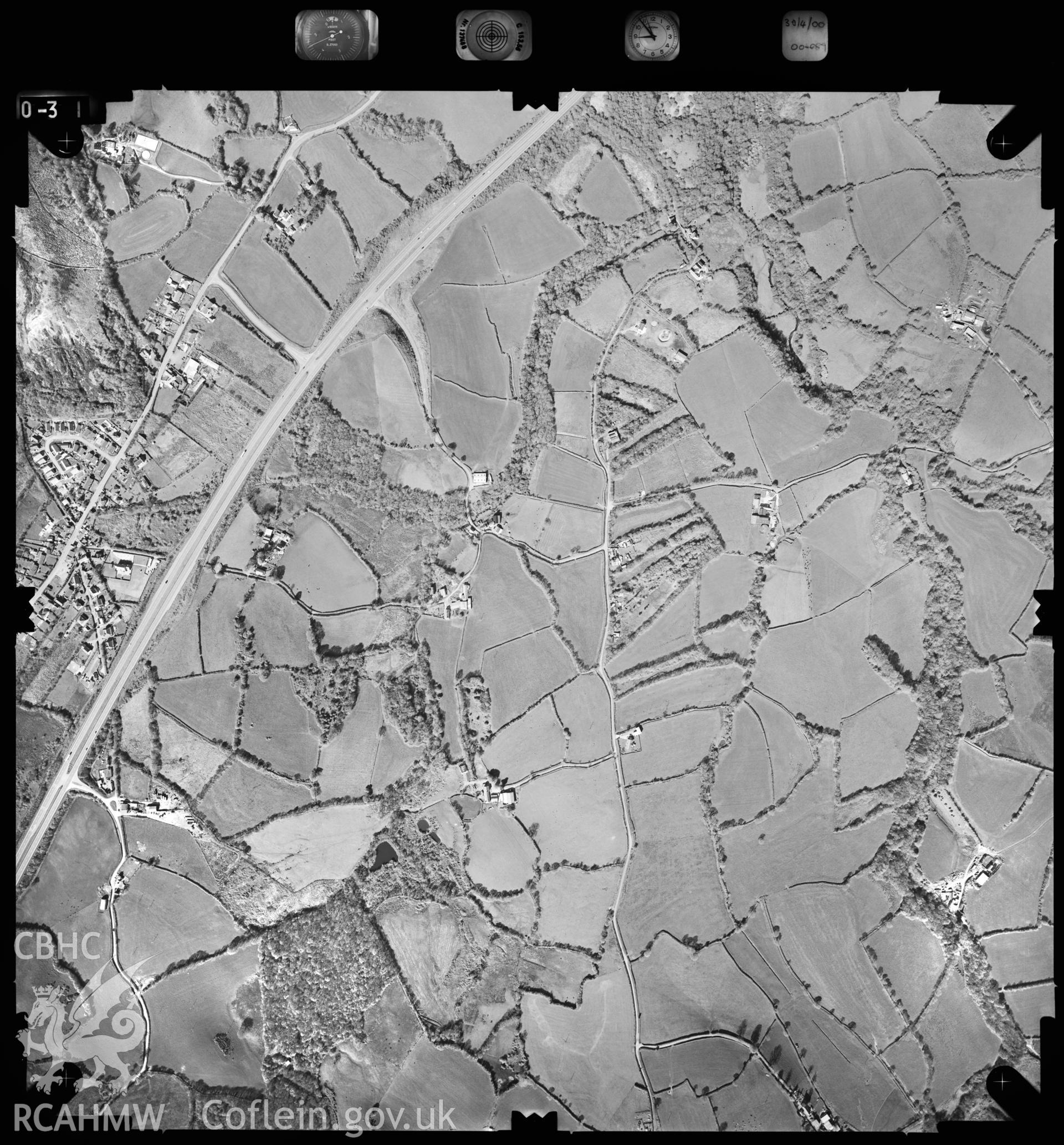 Digitized copy of an aerial photograph showing Foelgastell area, taken by Ordnance Survey, 2000.