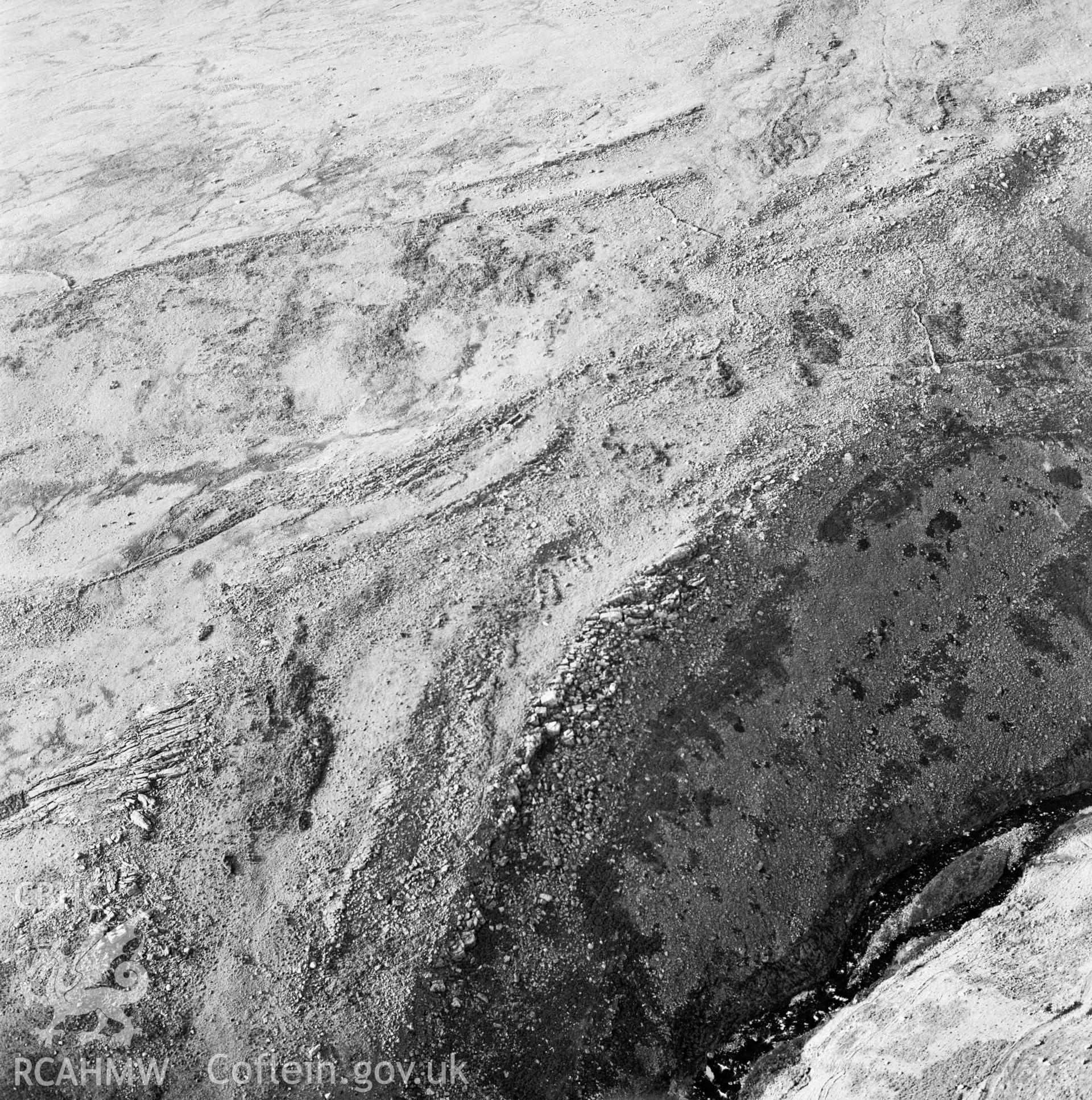 RCAHMW Black and white oblique aerial photograph of Twrch Valley, taken by CR Musson on 1988