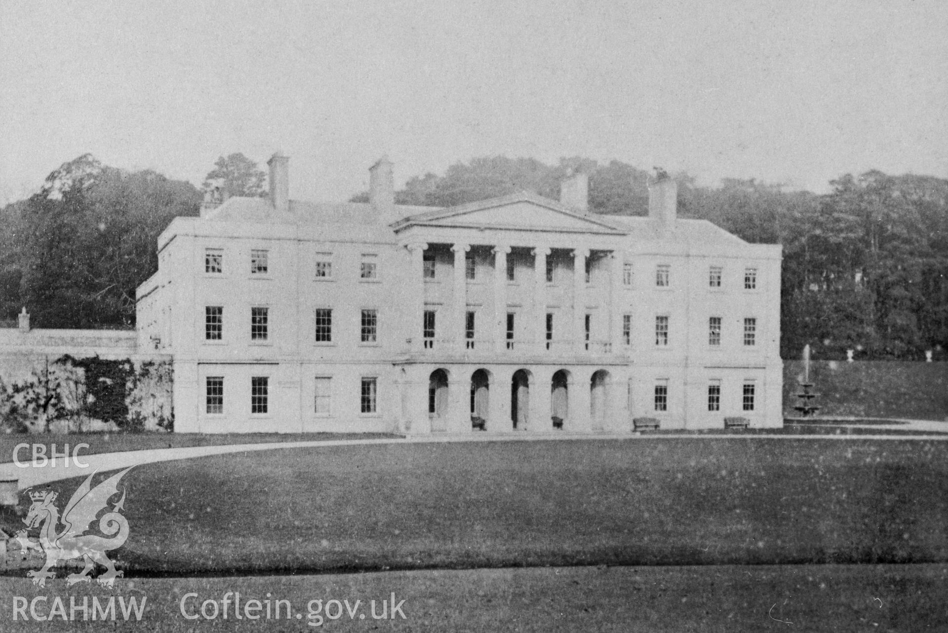 Copy of early photograph showing exterior, undated