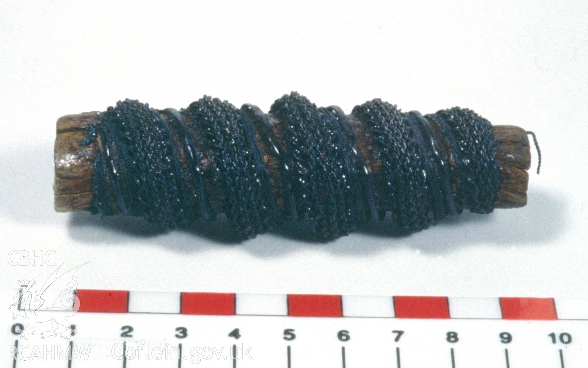 Colour slide showing find from site, sword grip, from a survey of the Mary designated shipwreck, courtesy of National Museums, Liverpool (Merseyside Maritime Museum)