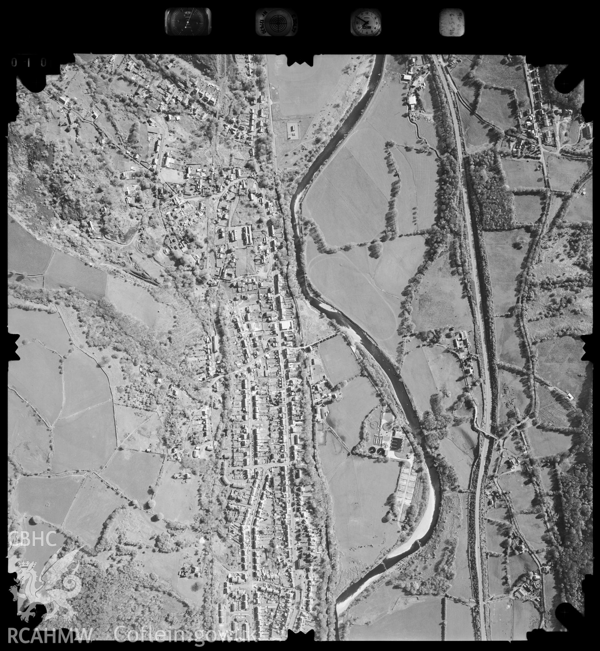 Digitized copy of an aerial photograph showing the Trebanos area, Swansea,  taken by Ordnance Survey, 1996