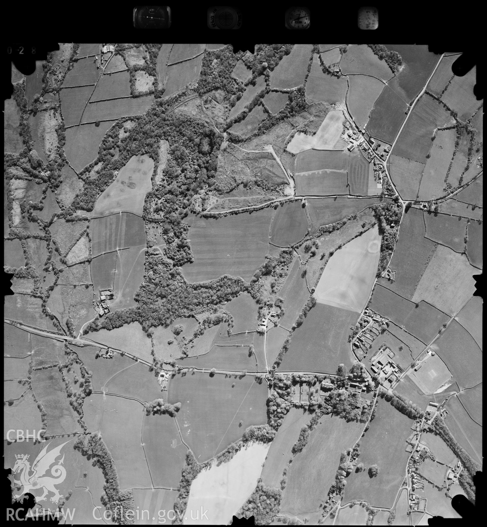 Digitized copy of an aerial photograph showing the Cresselly area,  taken by Ordnance Survey, 1996