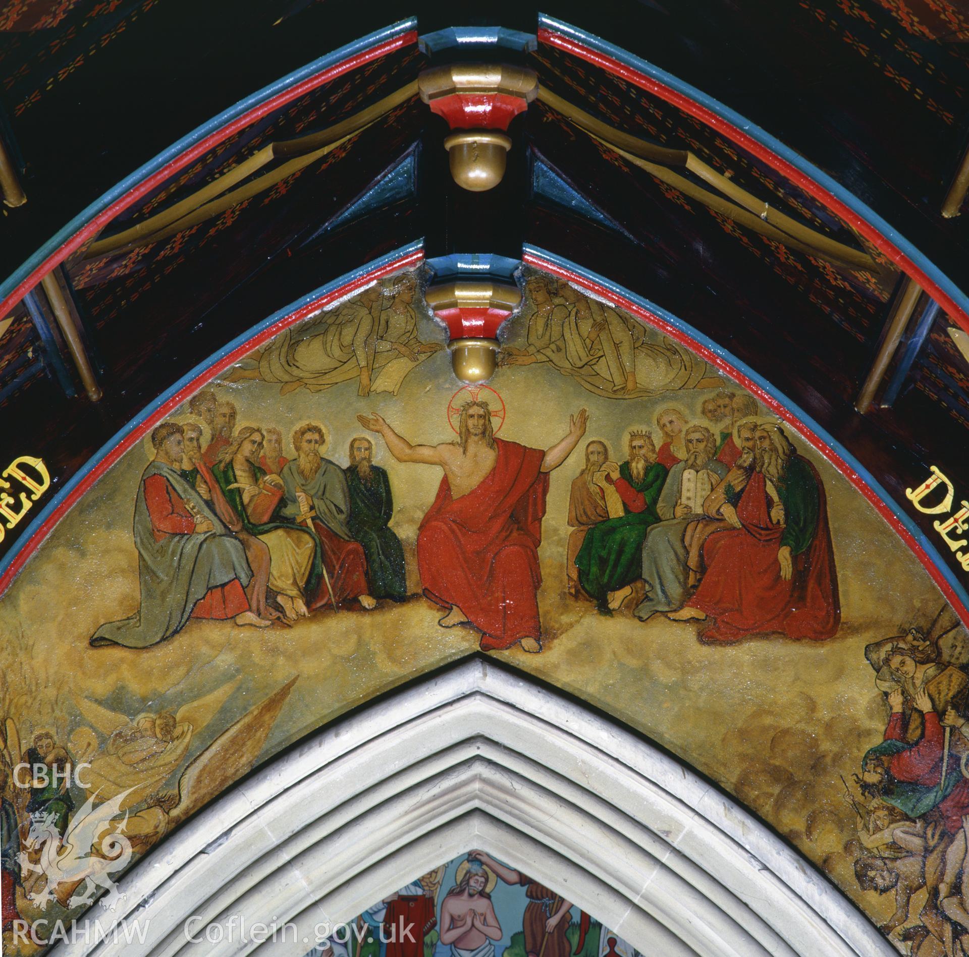 RCAHMW colour transparency showing St John's Church, Penymynydd taken by A.J. Parkinson, 1987.
