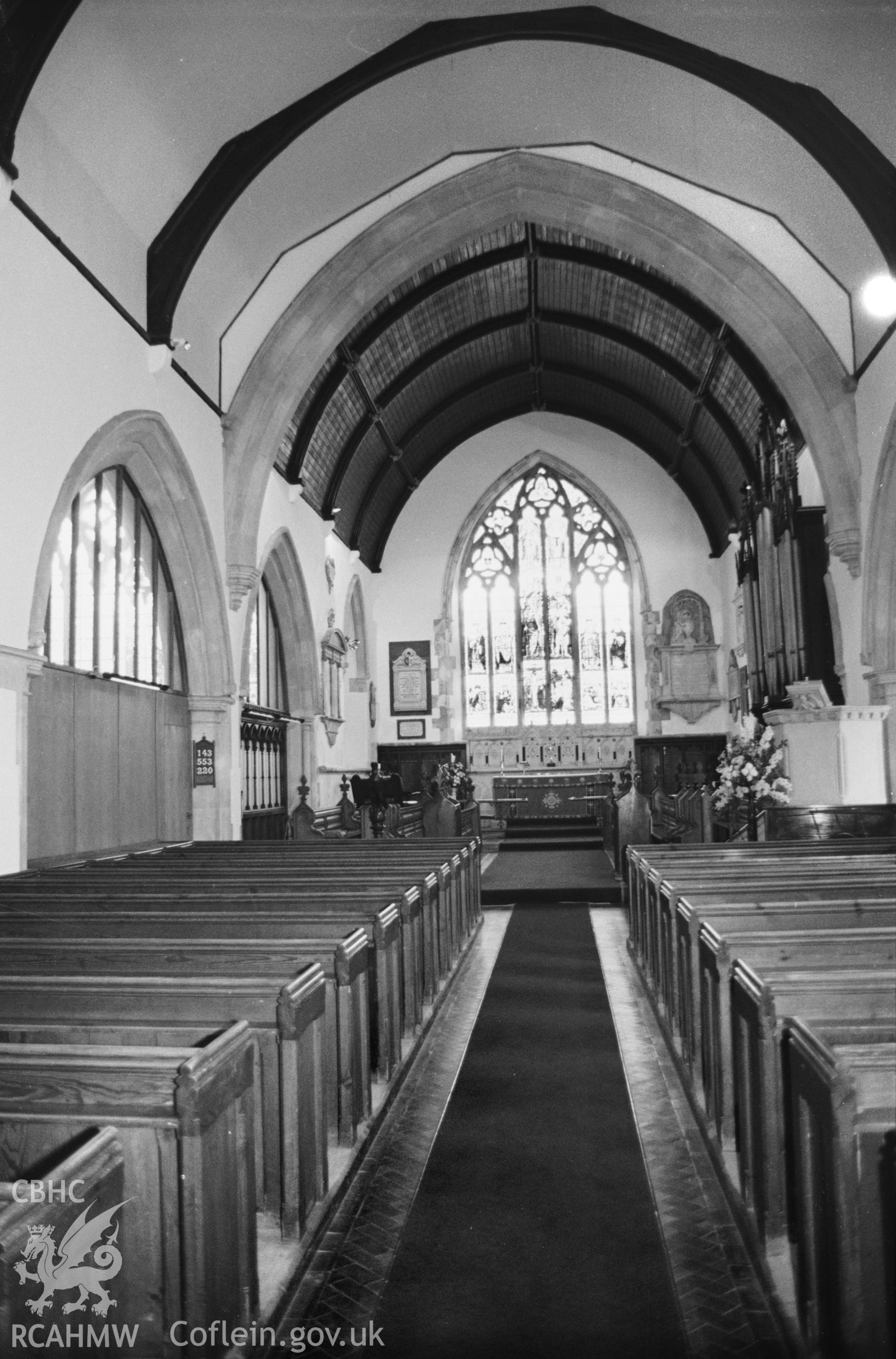 Interior view showing the nave looking east