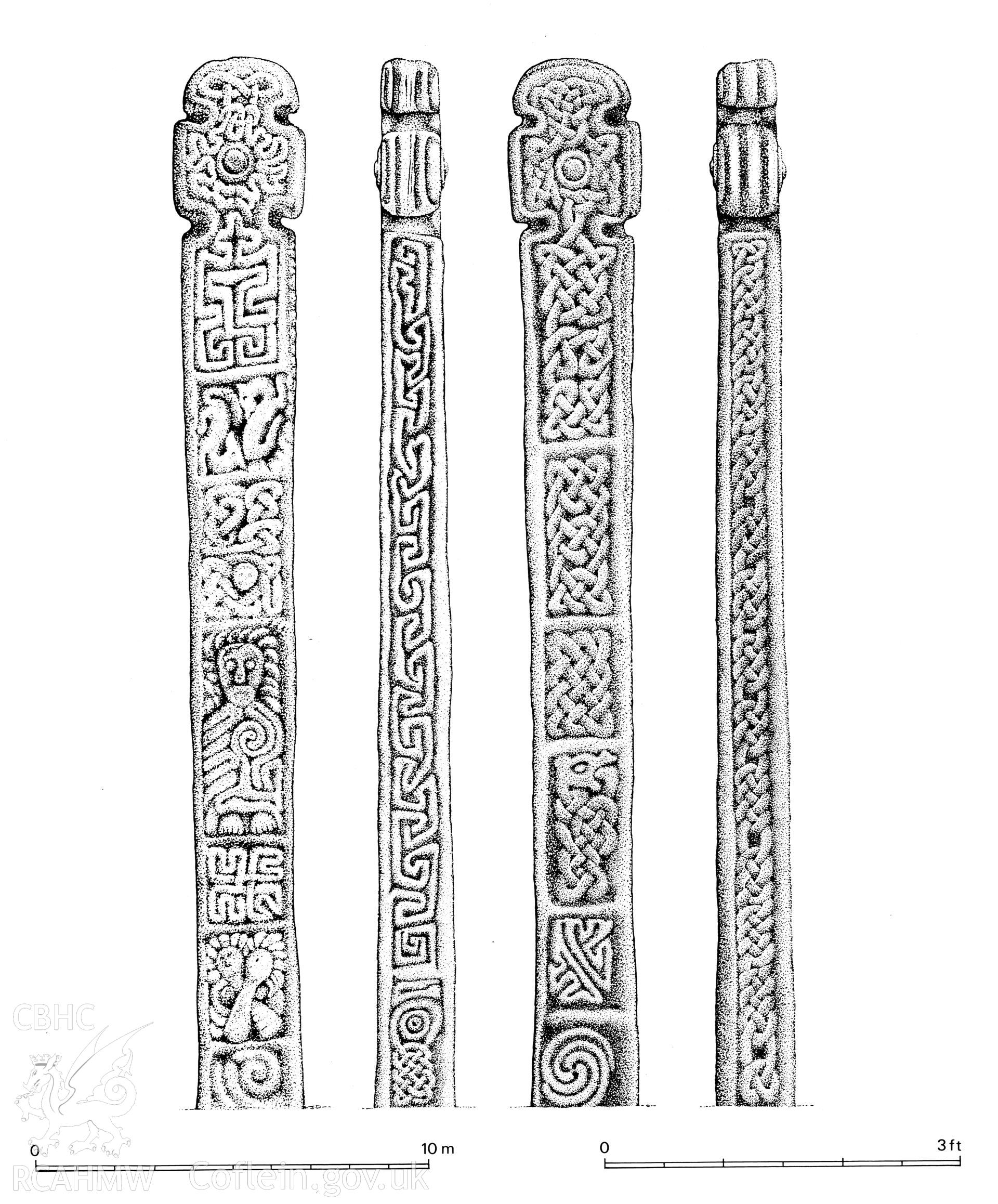 Volume 1, Figure 74: 'Llanbadarn Fawr pillar-cross'.