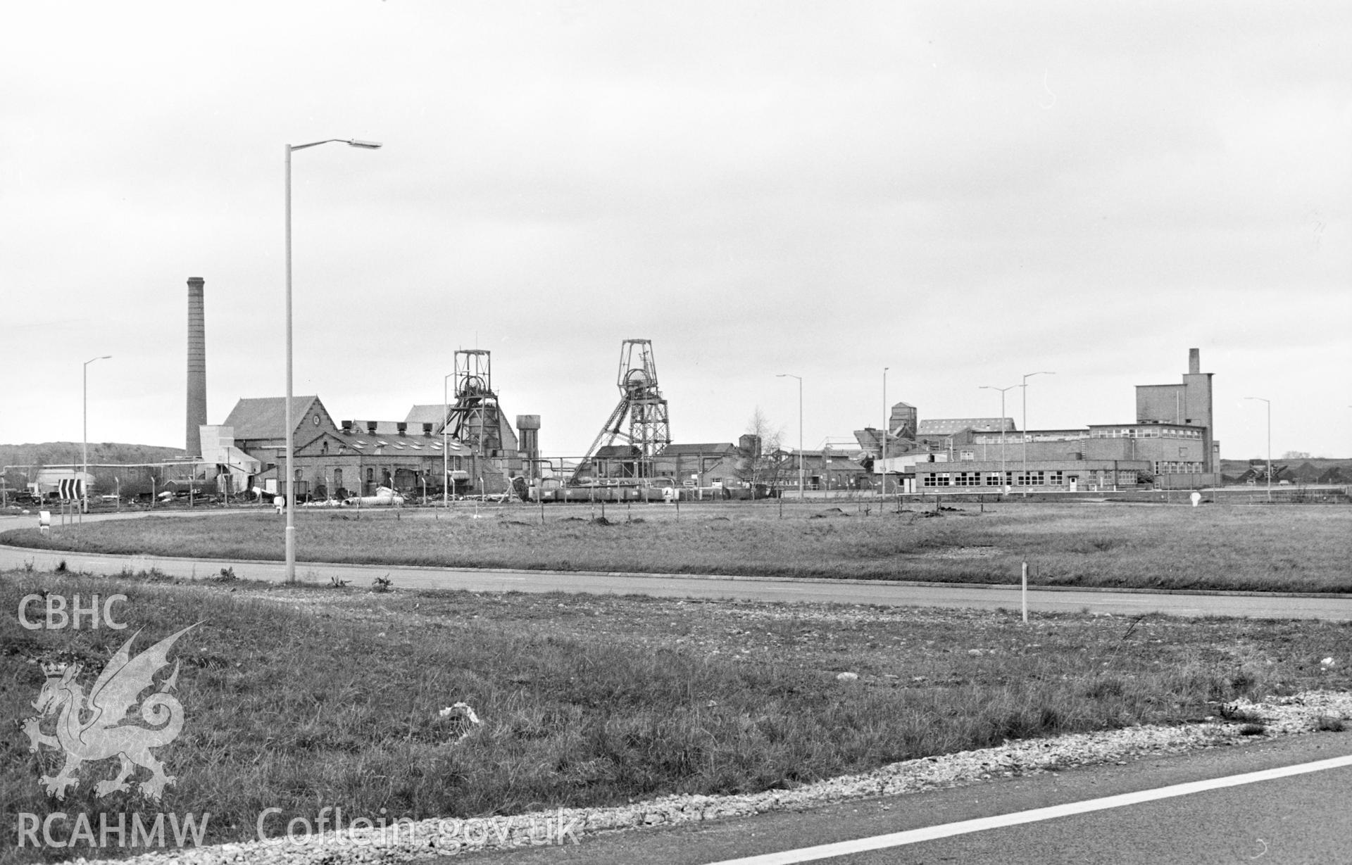 Gresford Colliery; B&W photo showing general view of colliery, donated by T.A. James. Negative not held.