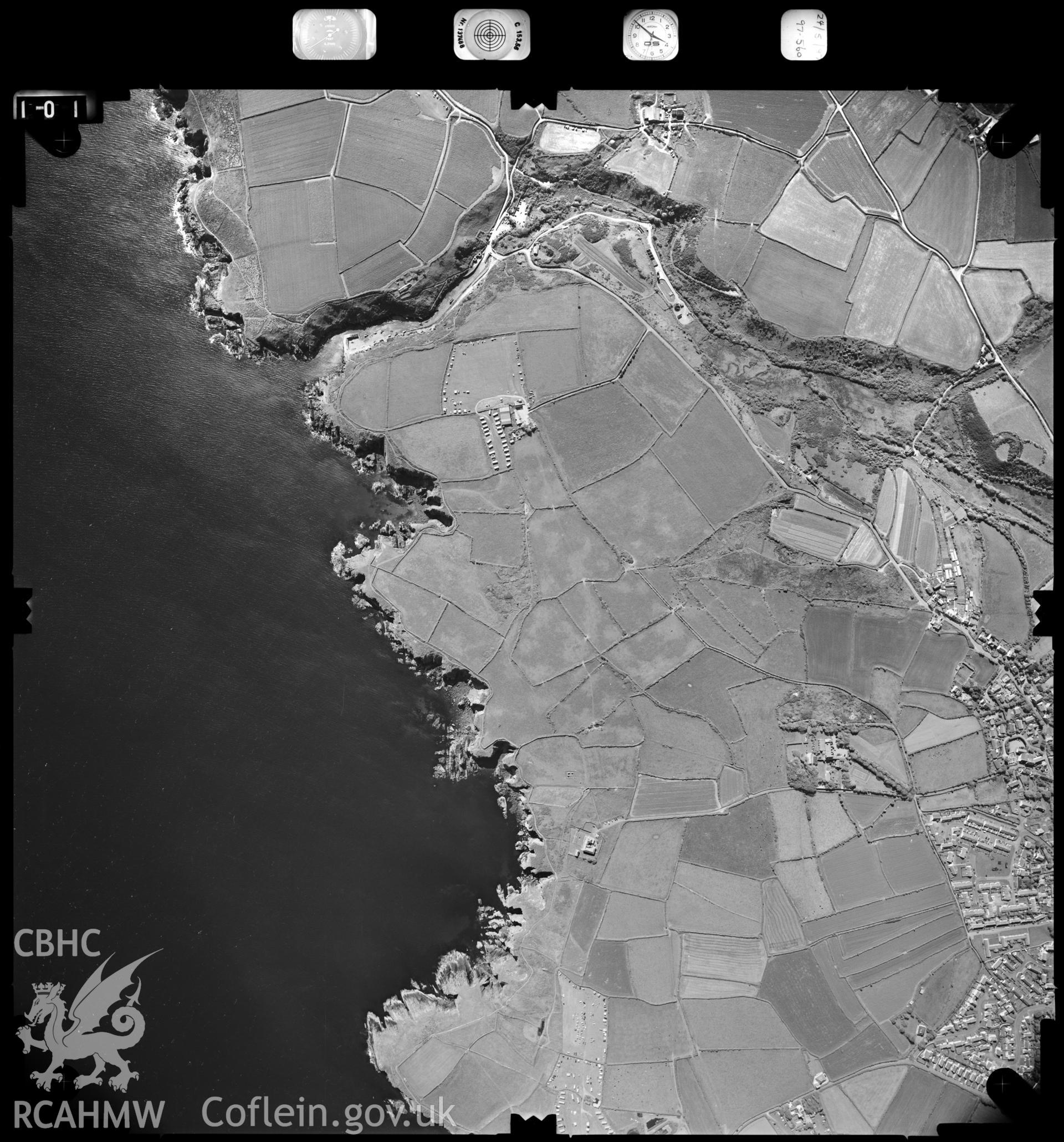 Digitized copy of an aerial photograph showing Porthclais area, taken by Ordnance Survey, 1997.