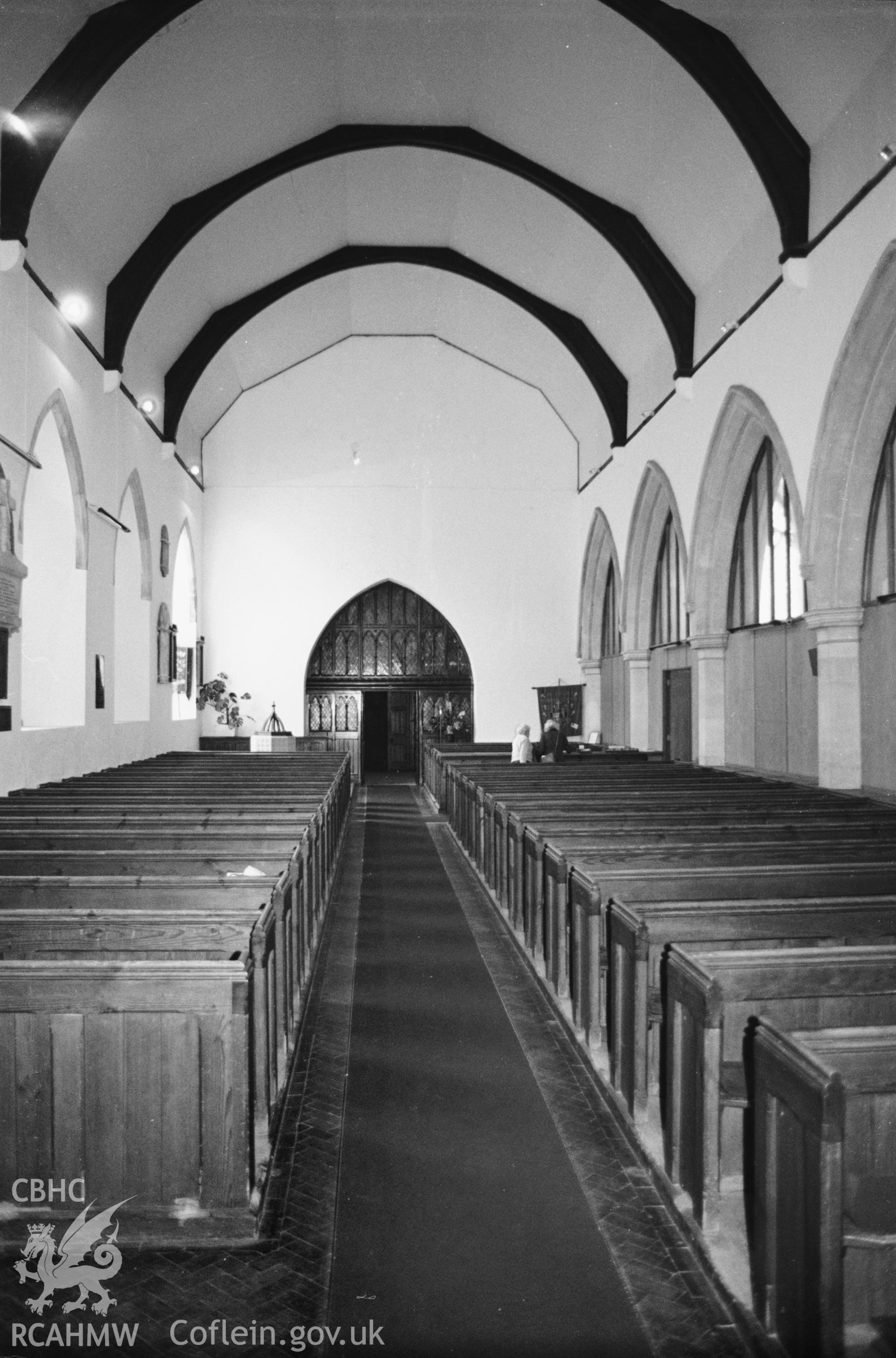 Interior view showing the nave looking west