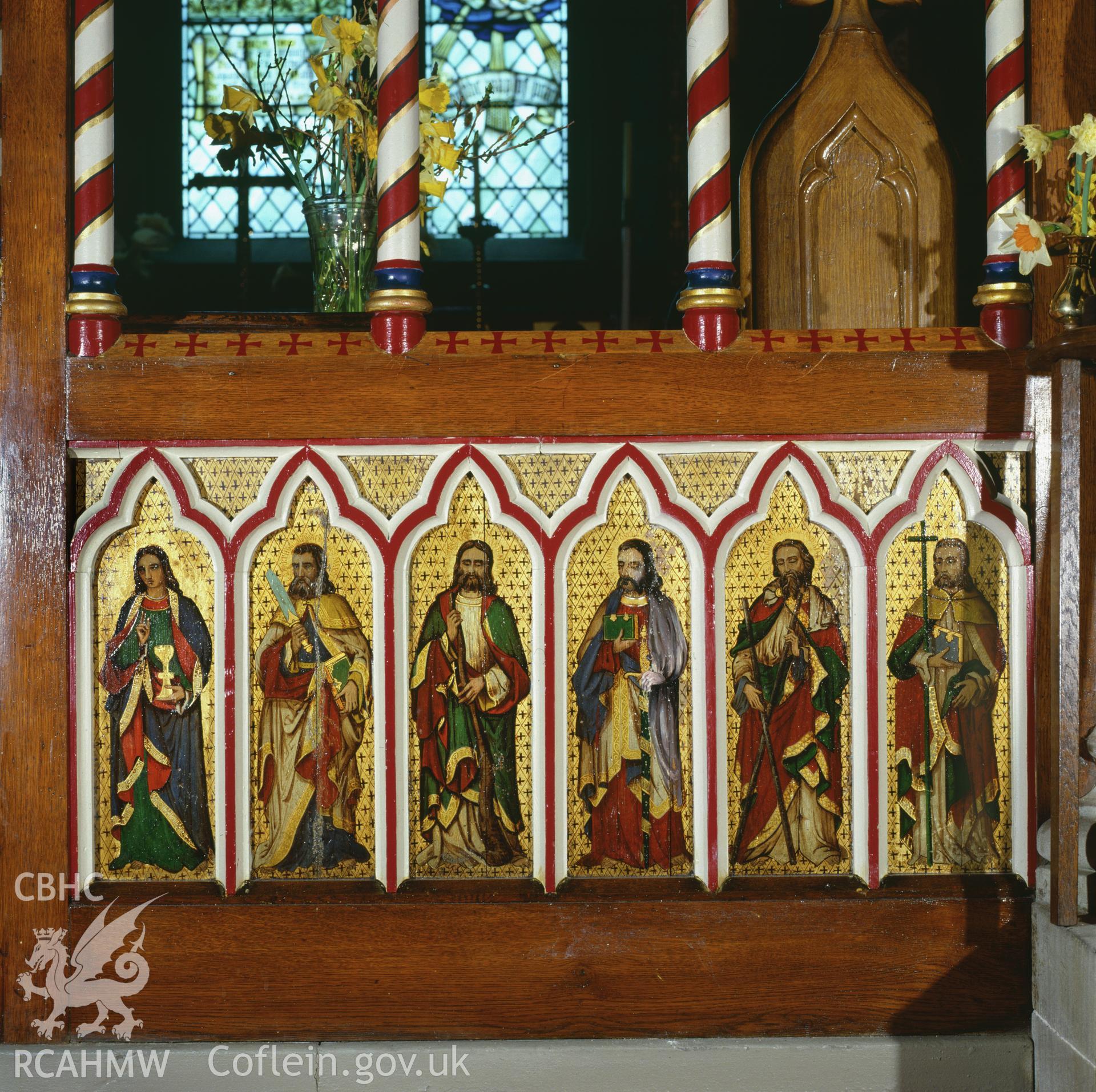 RCAHMW colour transparency showing St John's Church, Penymynydd taken by A.J. Parkinson, 1987.
