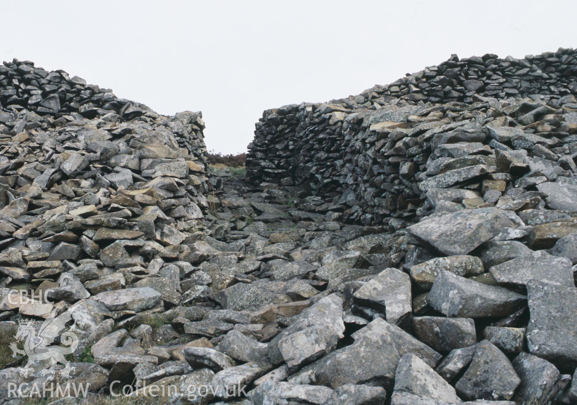 Colour slide taken by Toby Driver showing the north-west inner gate of Tre' Ceiri Hillfort.