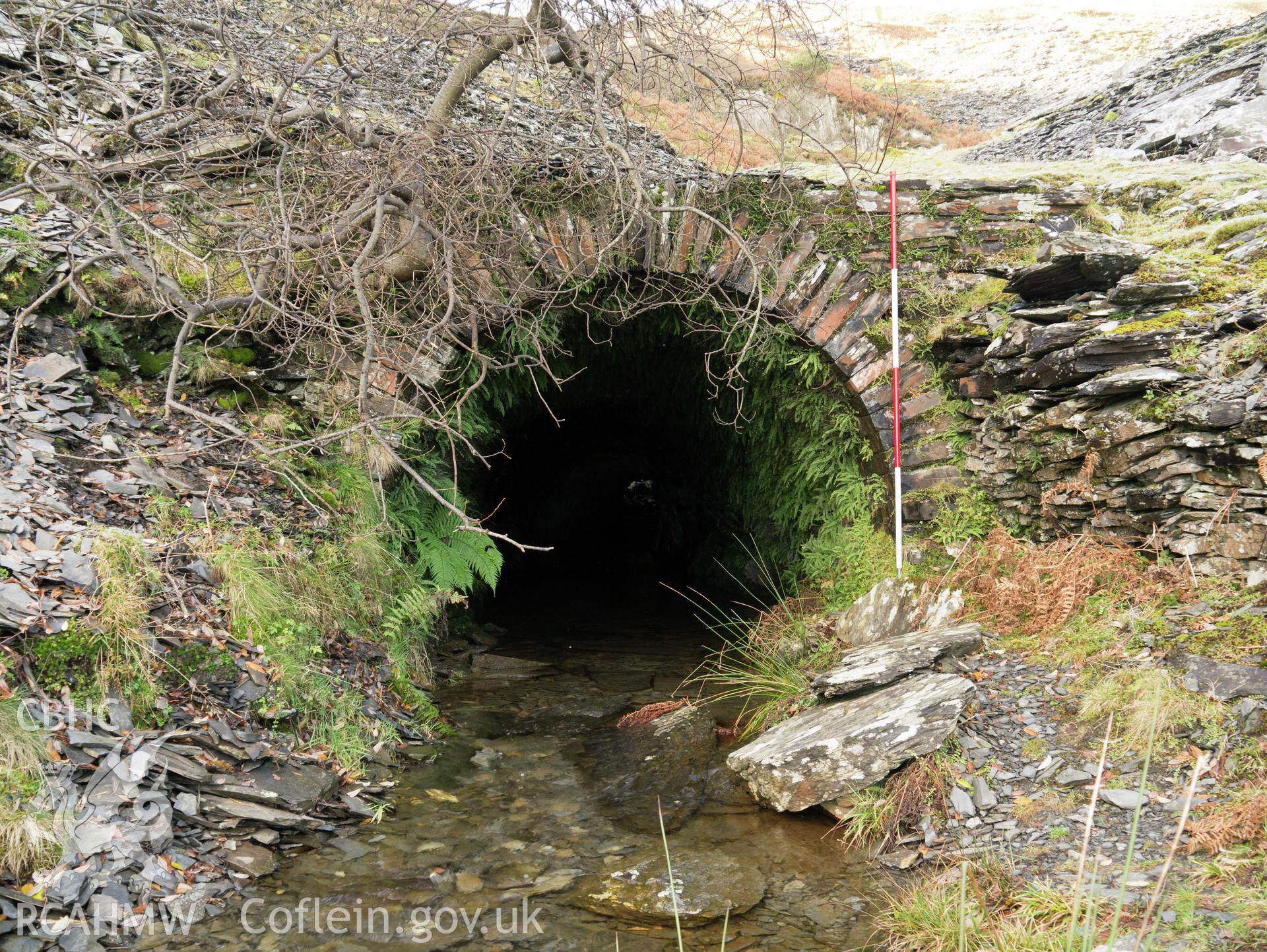 view looking W to tunnel exit.