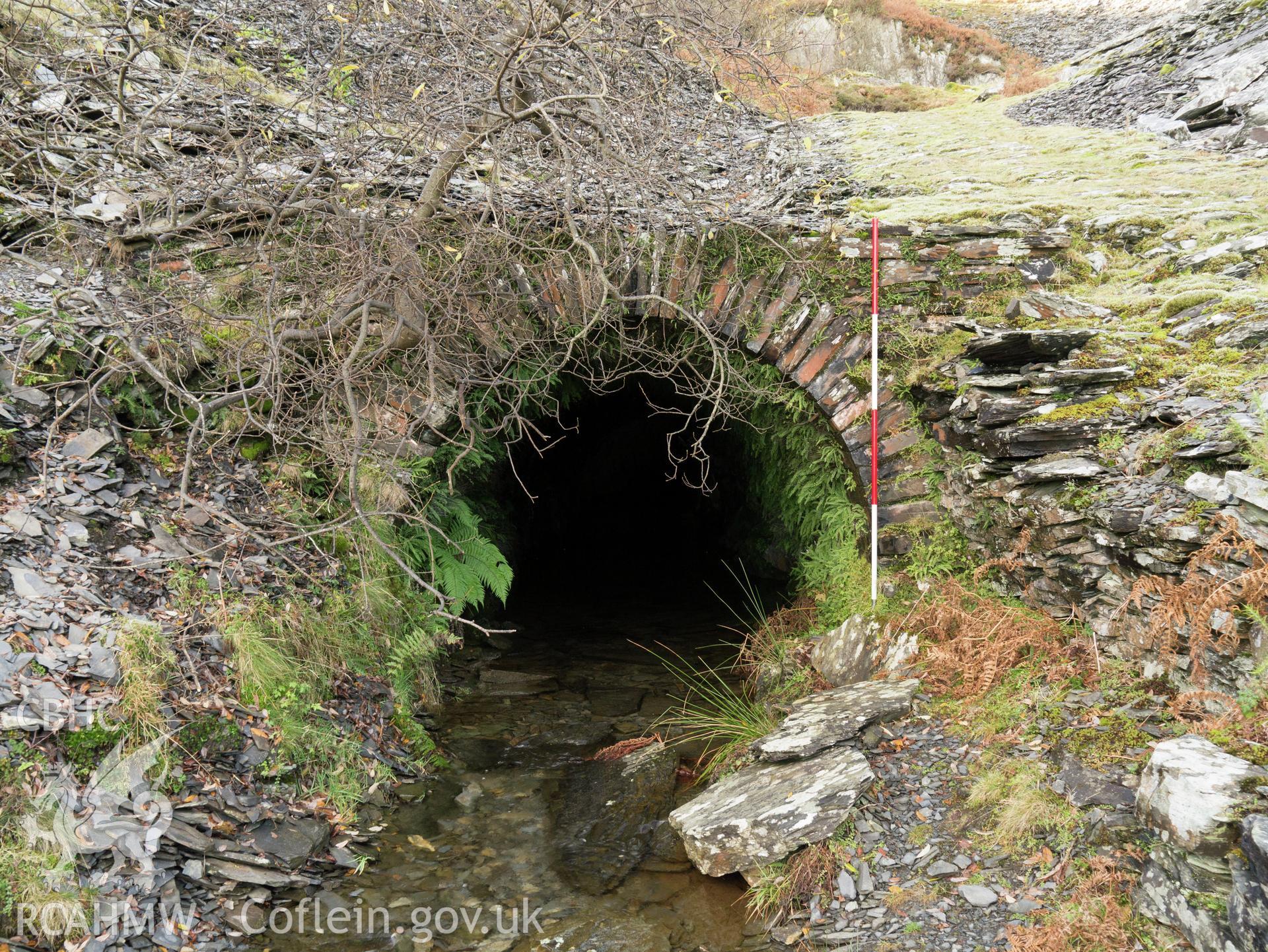 view looking W to tunnel exit.