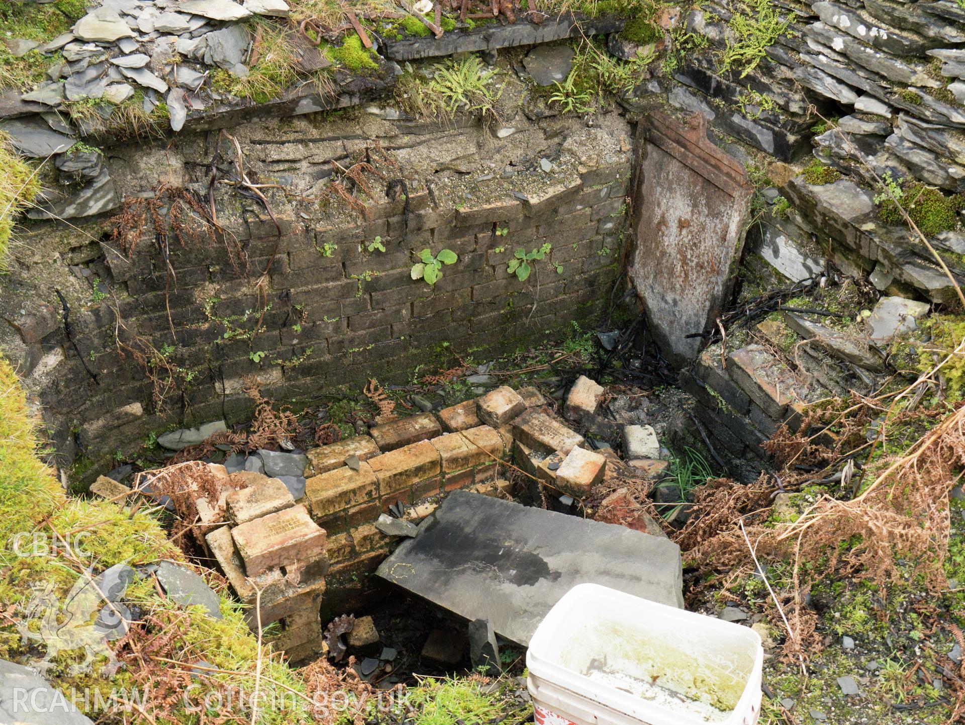 view looking W to ash pit.