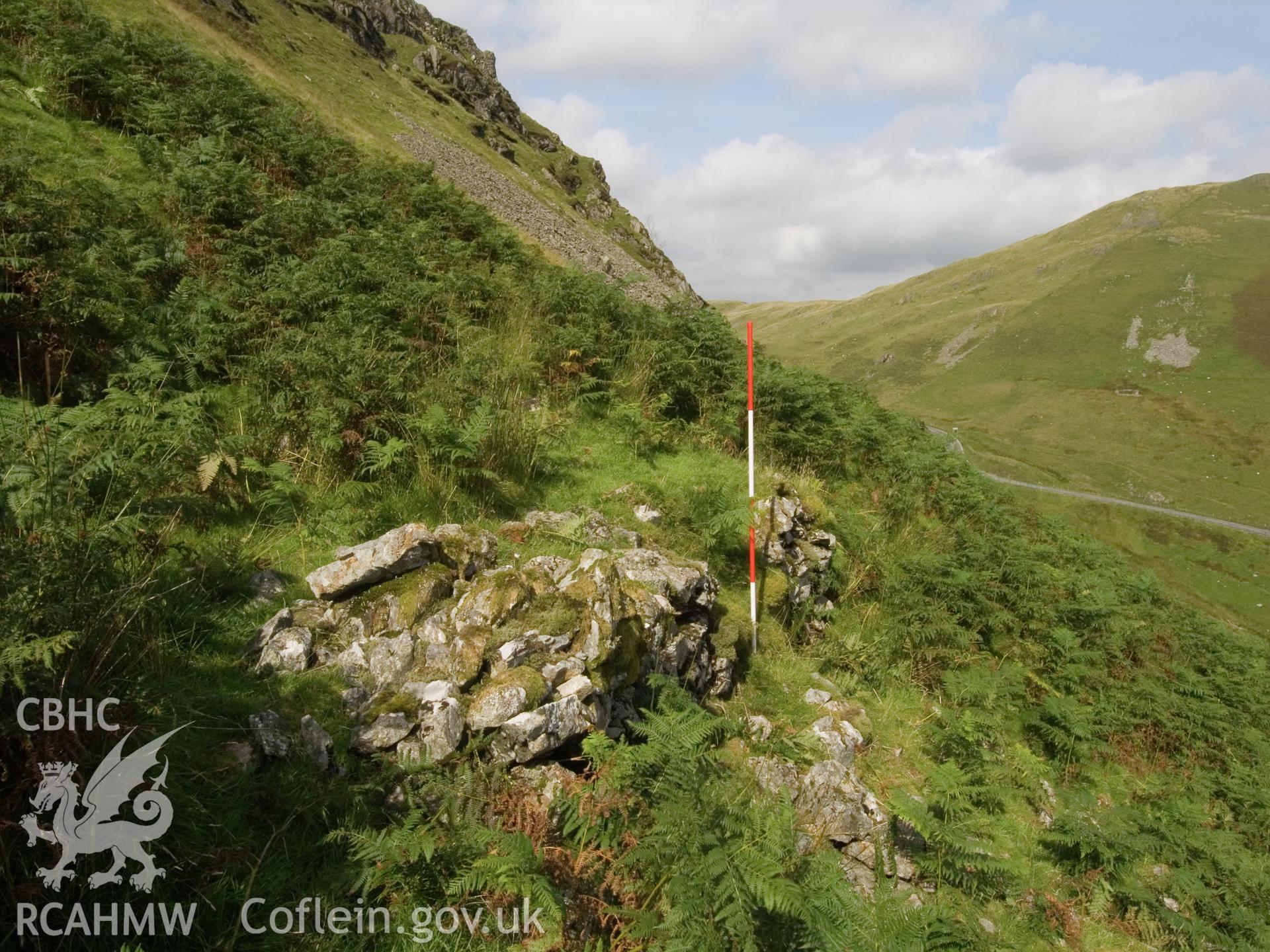 view looking W showing section of terraced path.