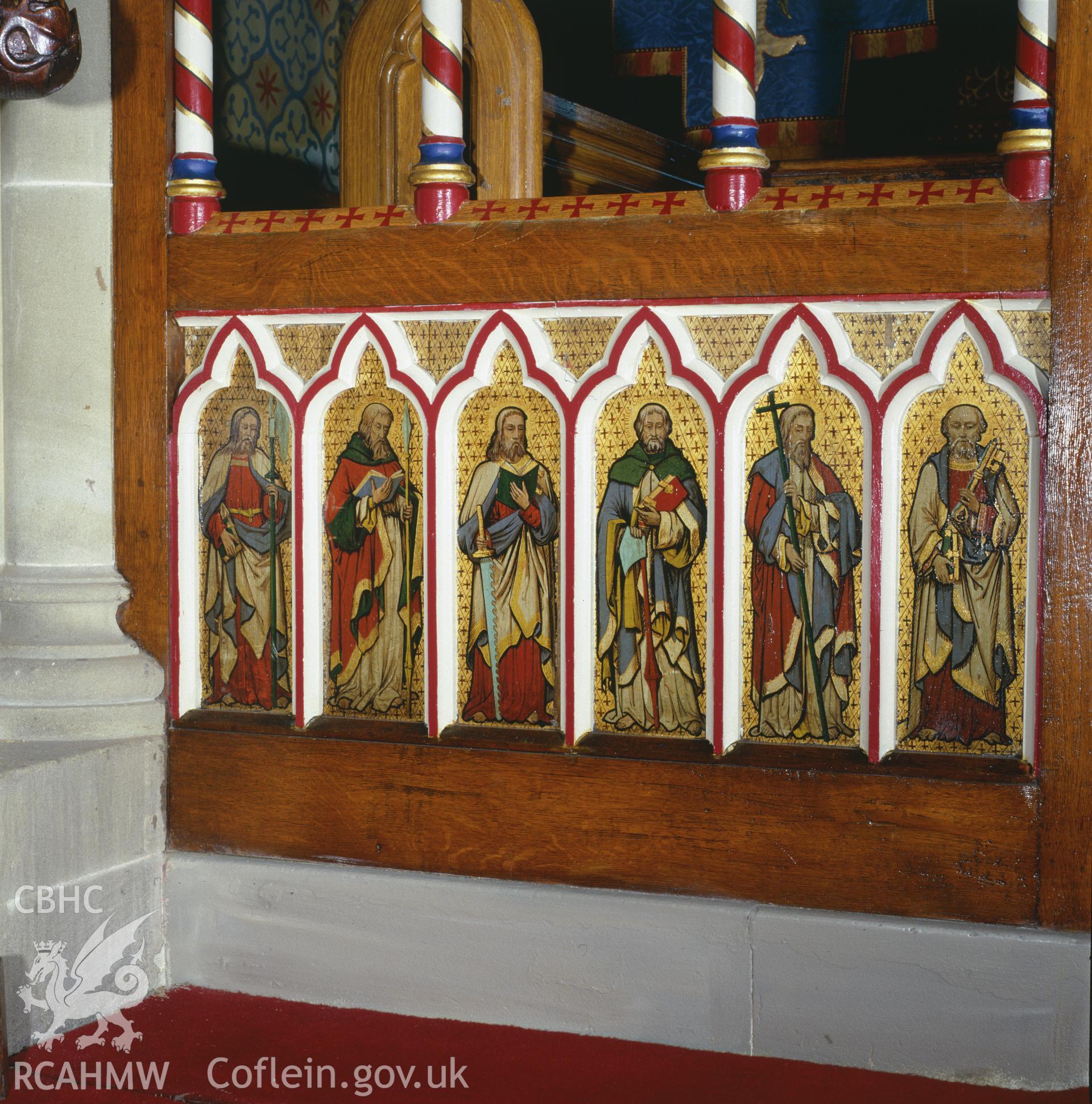RCAHMW colour transparency showing St John's Church, Penymynydd taken by A.J. Parkinson, 1987.
