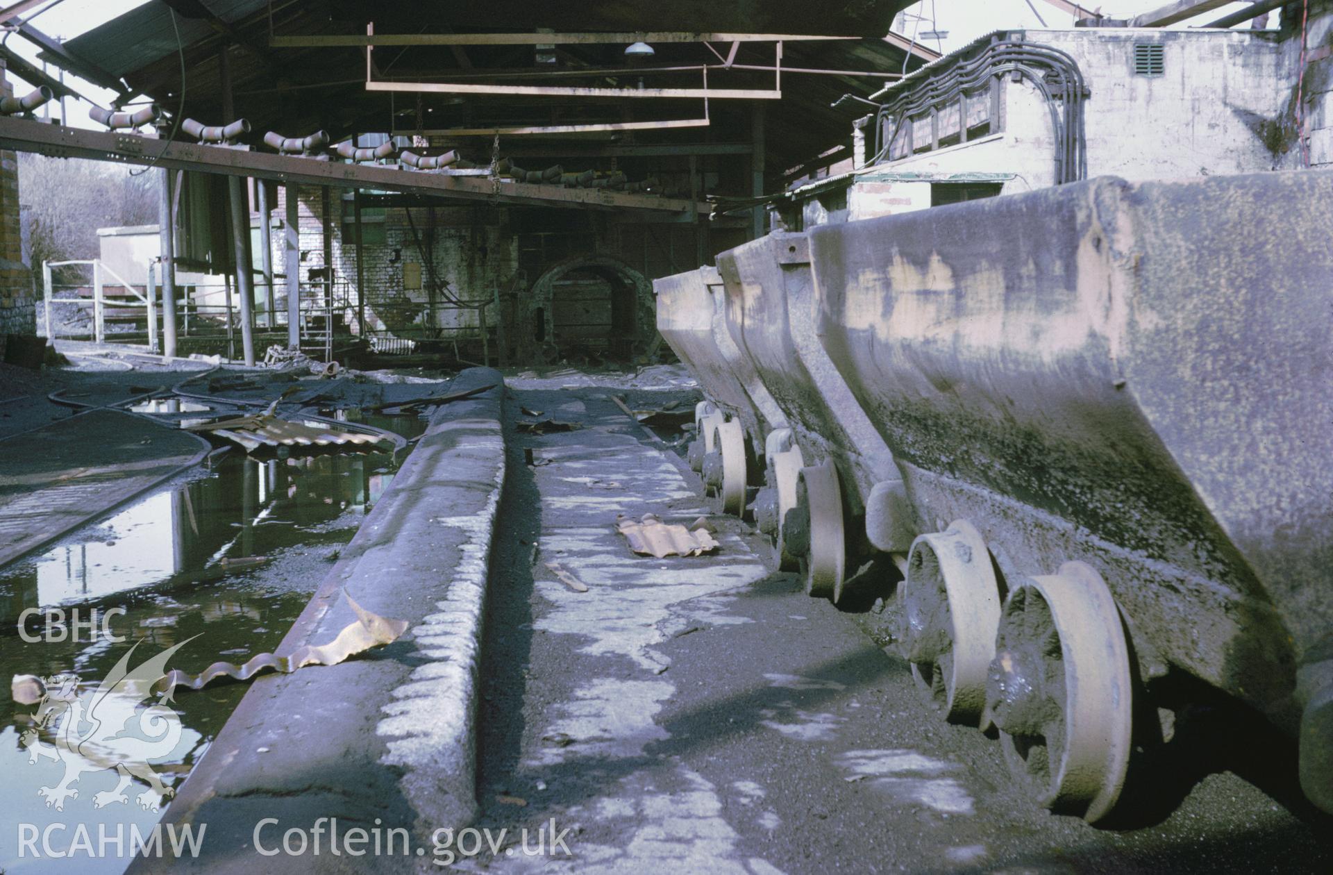 Colour 35mm slide of the Pit Head Building at Blaina Mine, Ammanford, Carmarthenshire, by Dylan Roberts.