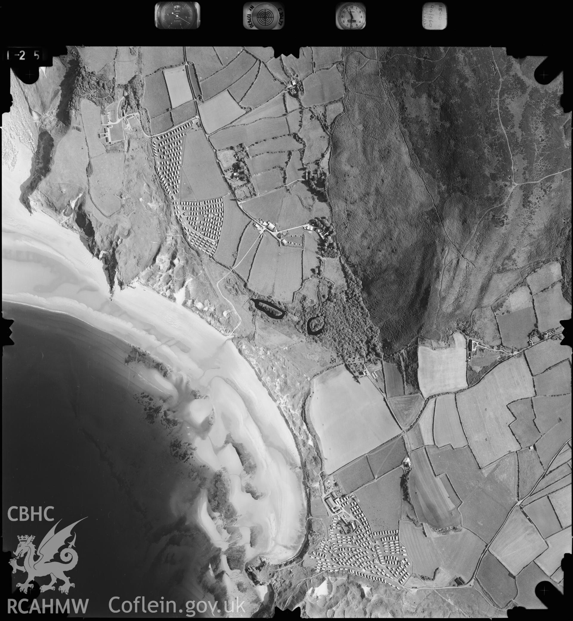 Digitized copy of an aerial photograph showing Llangennith area, Glamorgan, taken by Ordnance Survey, 1994.