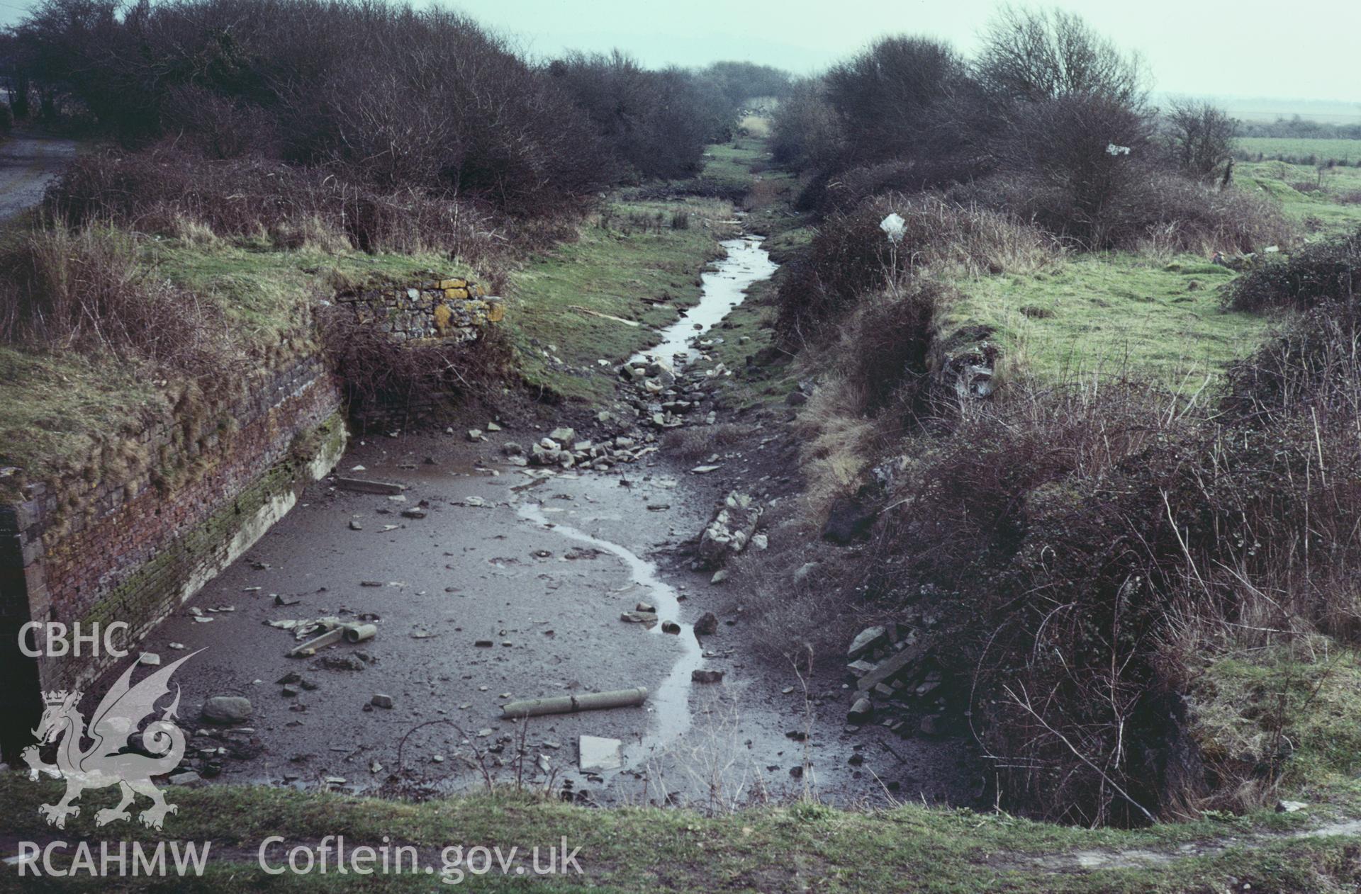 35mm colour slide of Kidwelly Quay and  Canal, Kymers Canal, Carmarthenshire by Dylan Roberts.