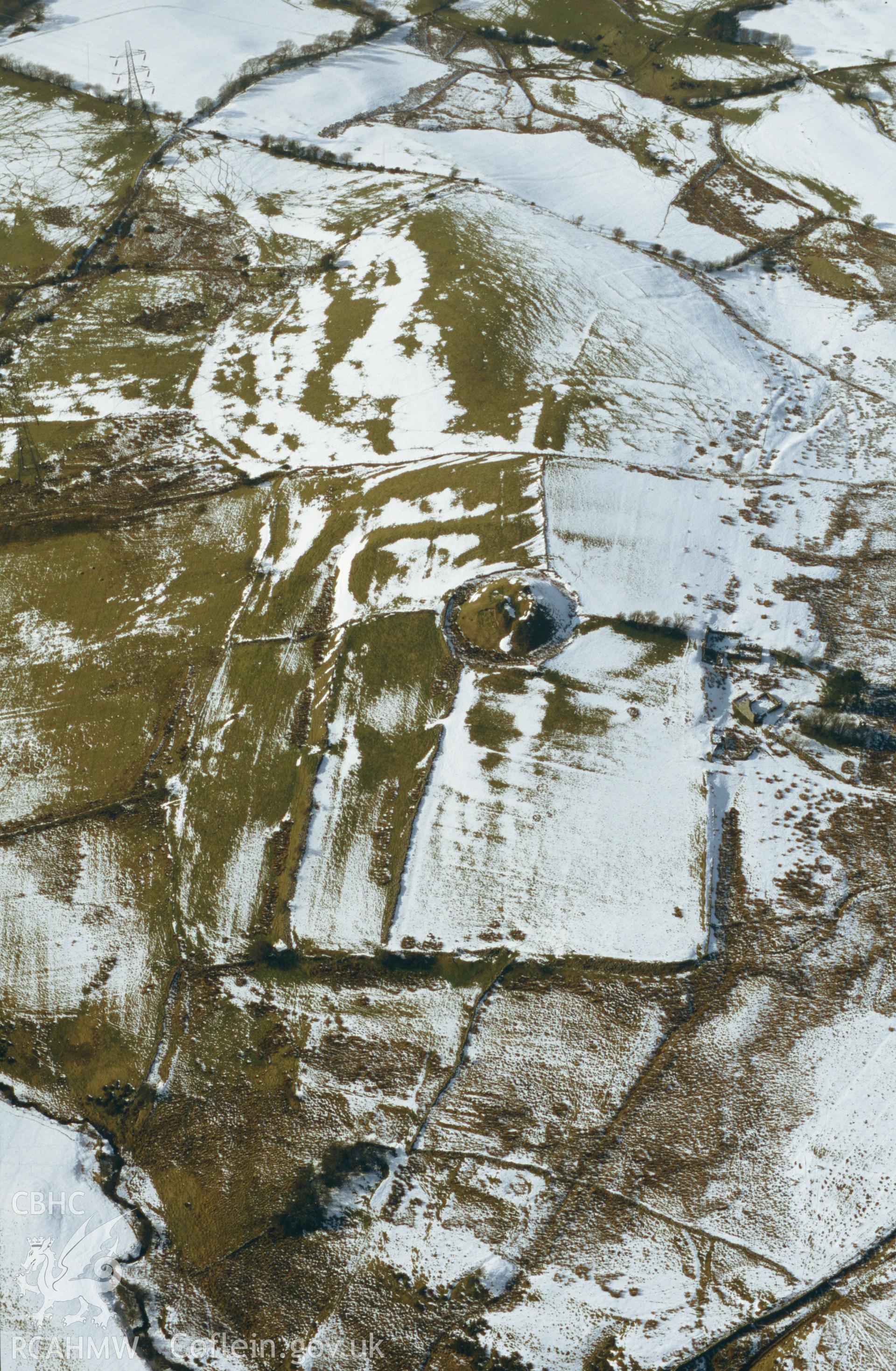 Slide of RCAHMW colour oblique aerial photograph of Tomen y Mur, taken by Toby Driver, 2004.