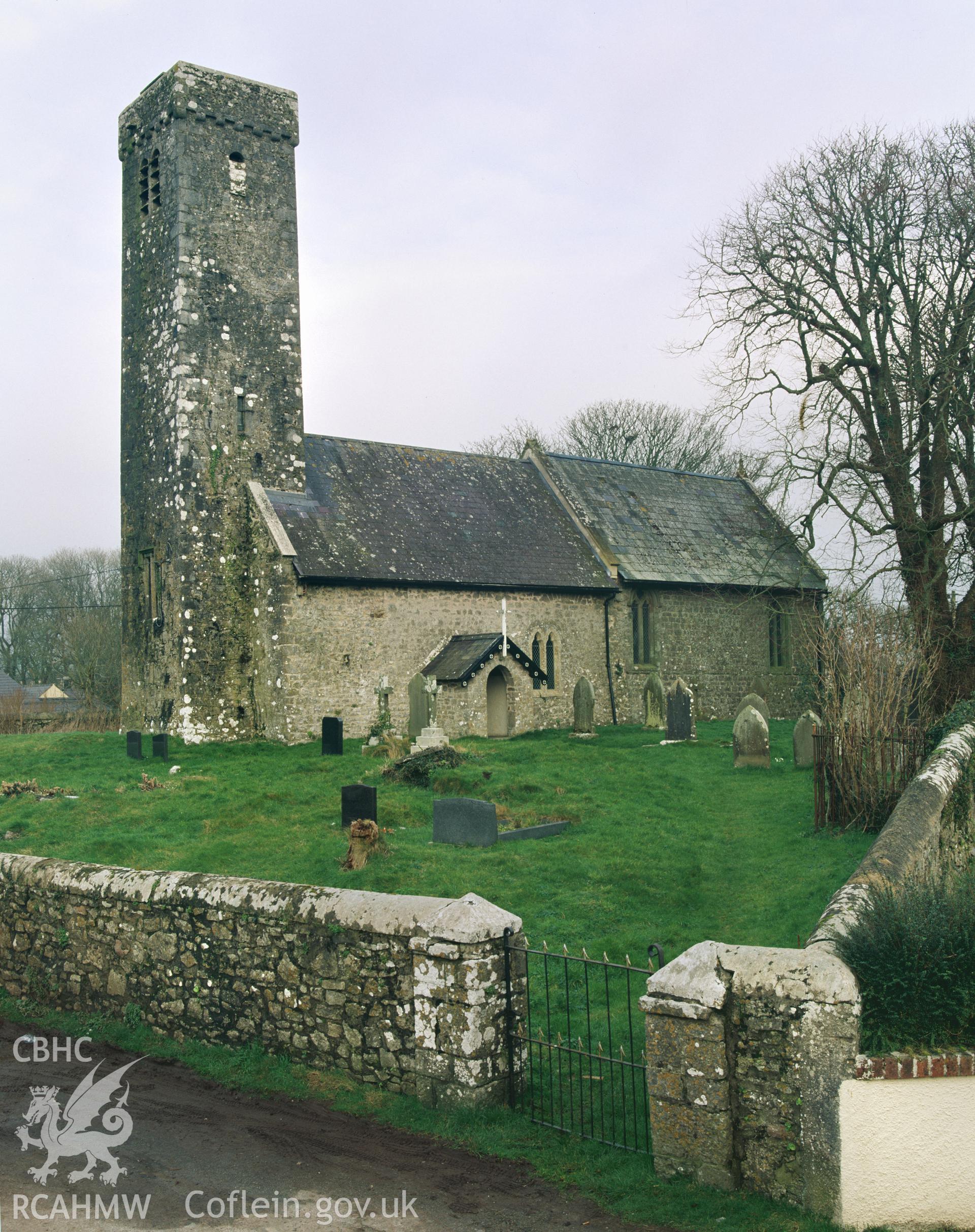 RCAHMW colour transparency showing Hodgeston Church, taken by Iain Wright, 2003.