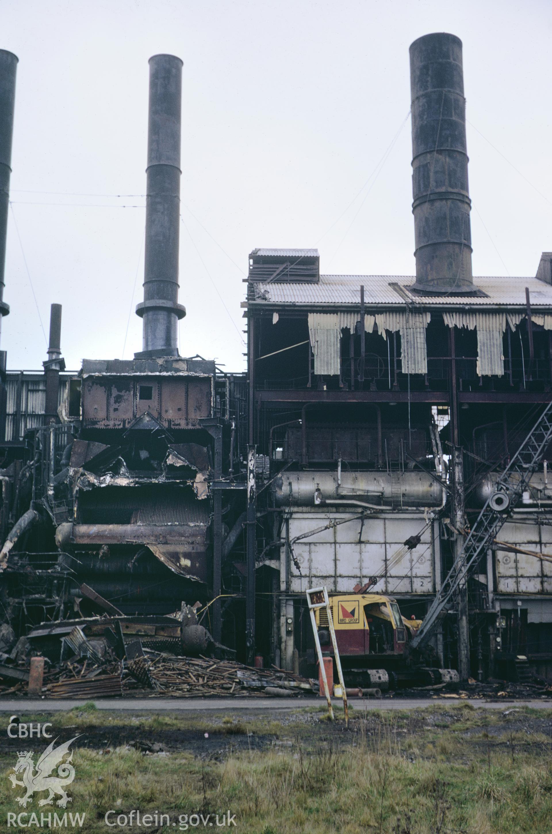 35mm colour slide of Llanelli Power Station, Llanelli, Carmarthenshire, by Dylan Roberts, undated.