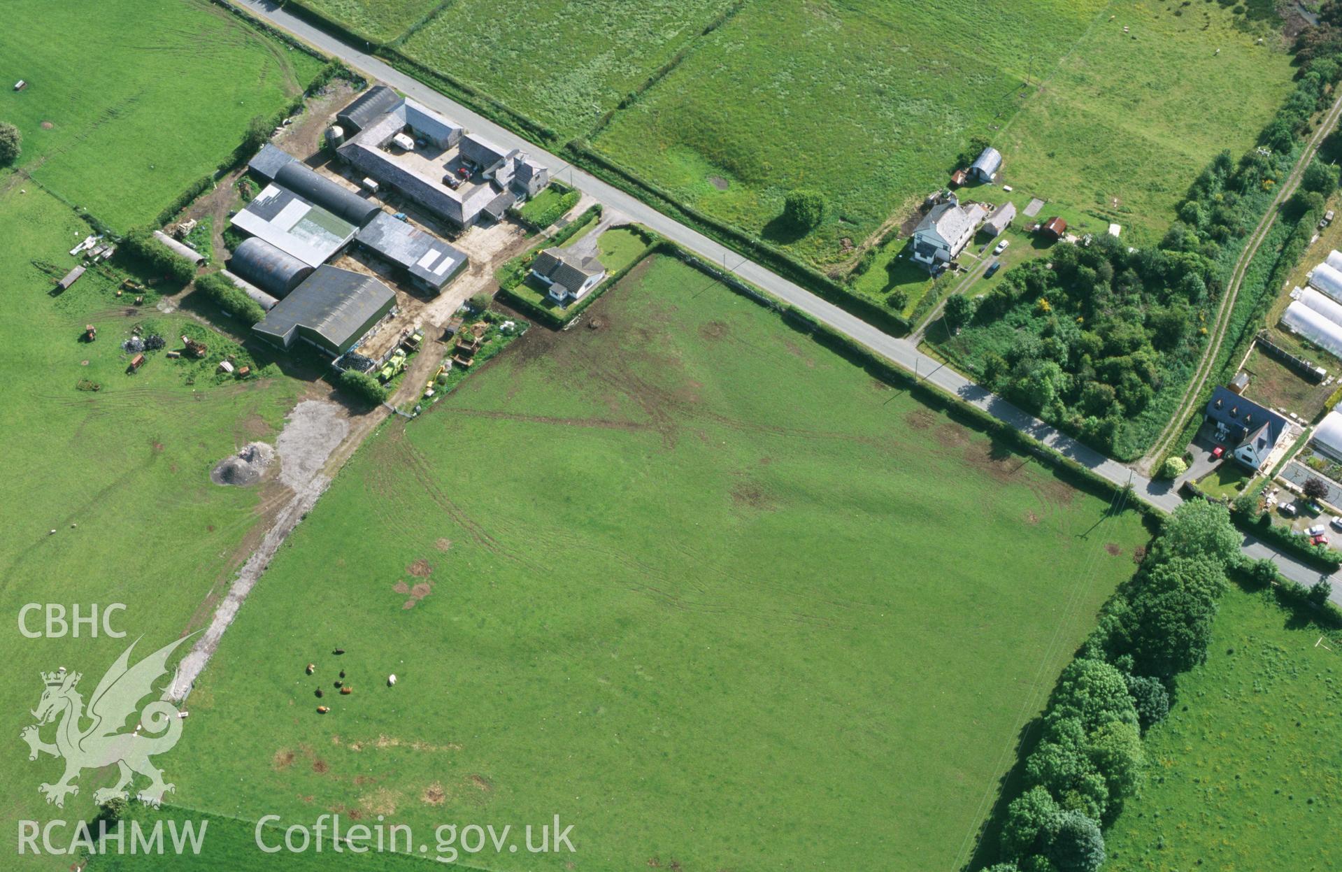 Slide of RCAHMW colour oblique aerial photograph of Holywell Ring taken by T.G. Driver, 2001.