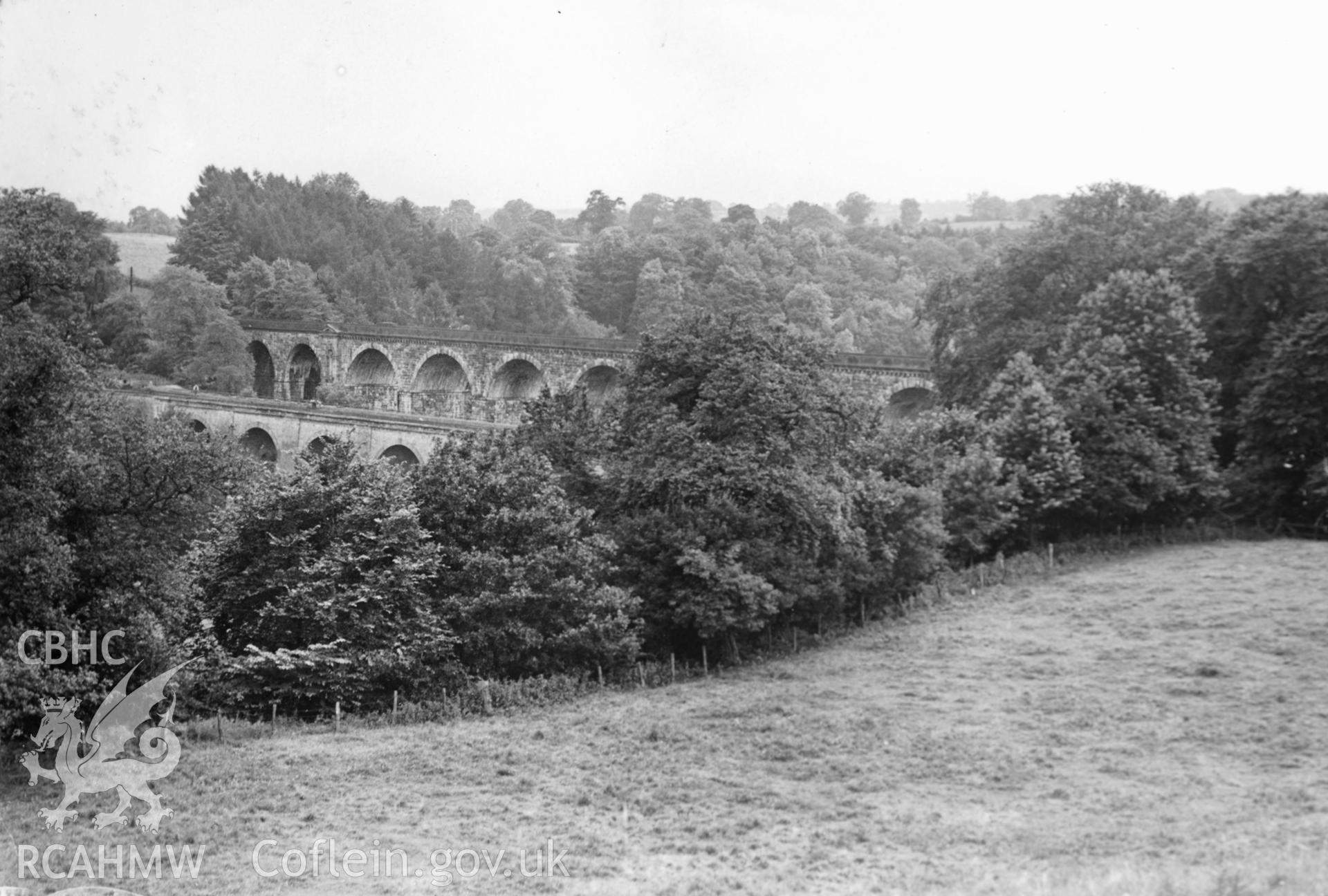 Chirk Aqueduct; digitized copy of a circa 1940 black and white photograph taken from a photo album loaned for copying by Anne Eastham.