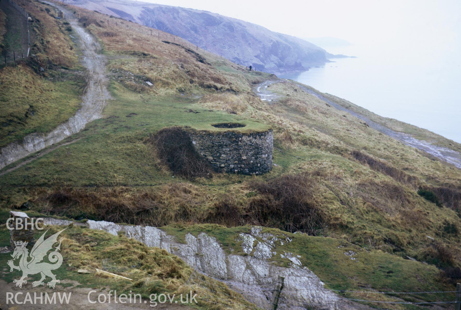 35mm colour slide showing lime kiln at Mwnt, Cardiganshire by Dylan Roberts.