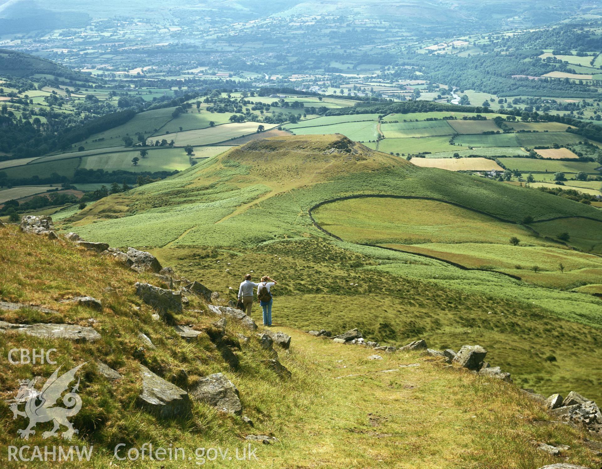 RCAHMW colour transparency showing Crug Hywel Camp, taken by RCAHMW, 1985