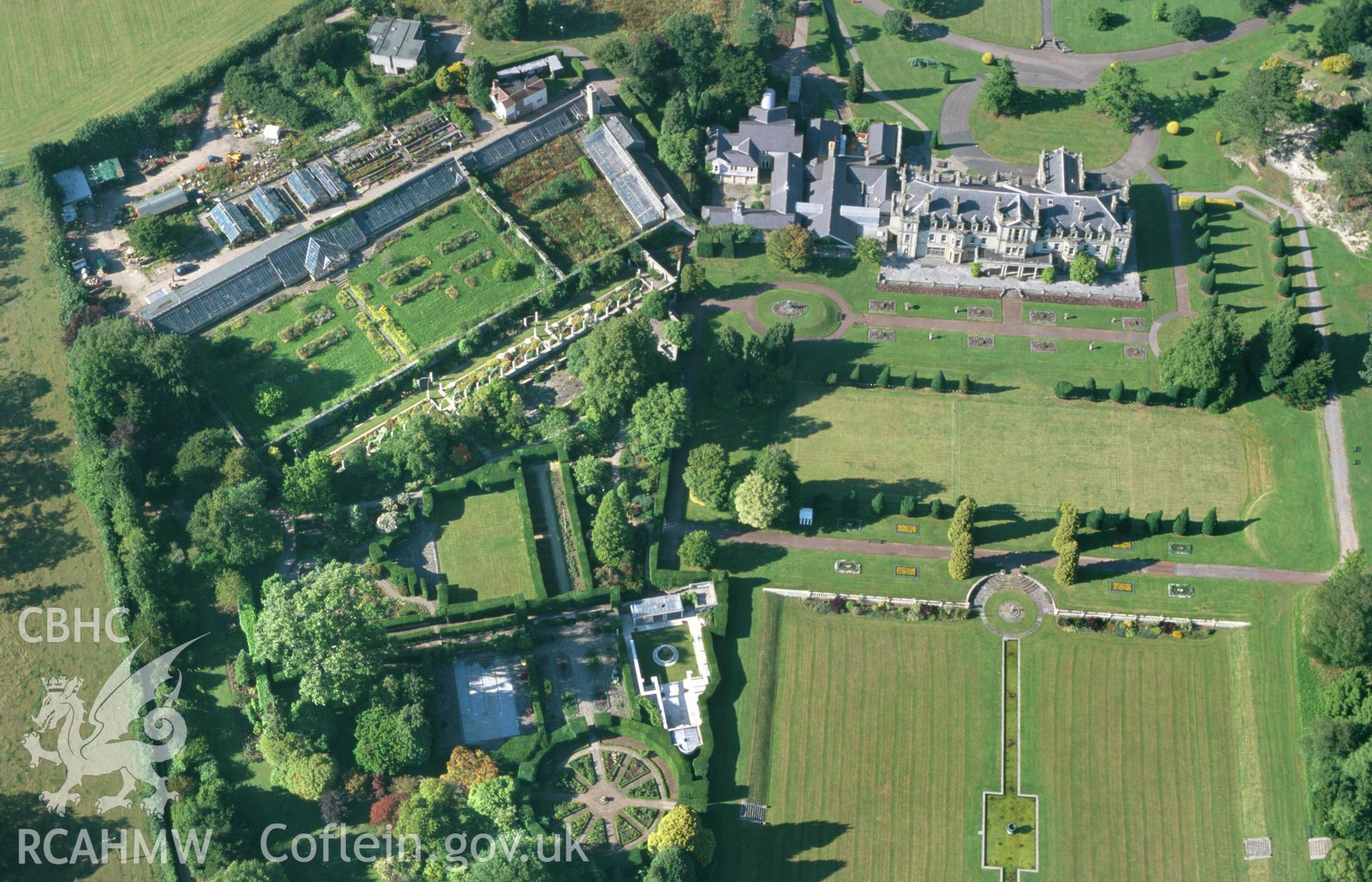 RCAHMW colour slide oblique aerial photograph of Dyffryn House; Worlton, St Nicholas and Bonvilston, taken by T.G.Driver on the 18/07/2000