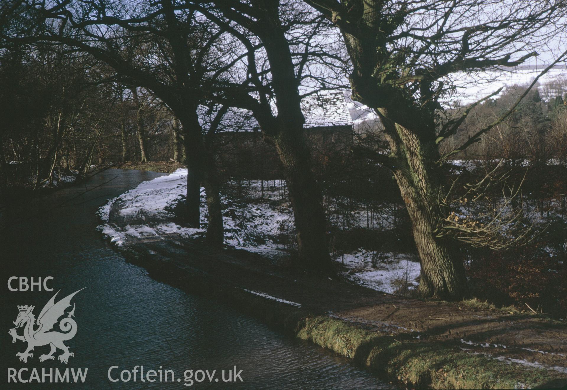 35mm colour slide showing an unidentified section of the Brecon and Abergavenny Canal, Breconshire by Dylan Roberts.