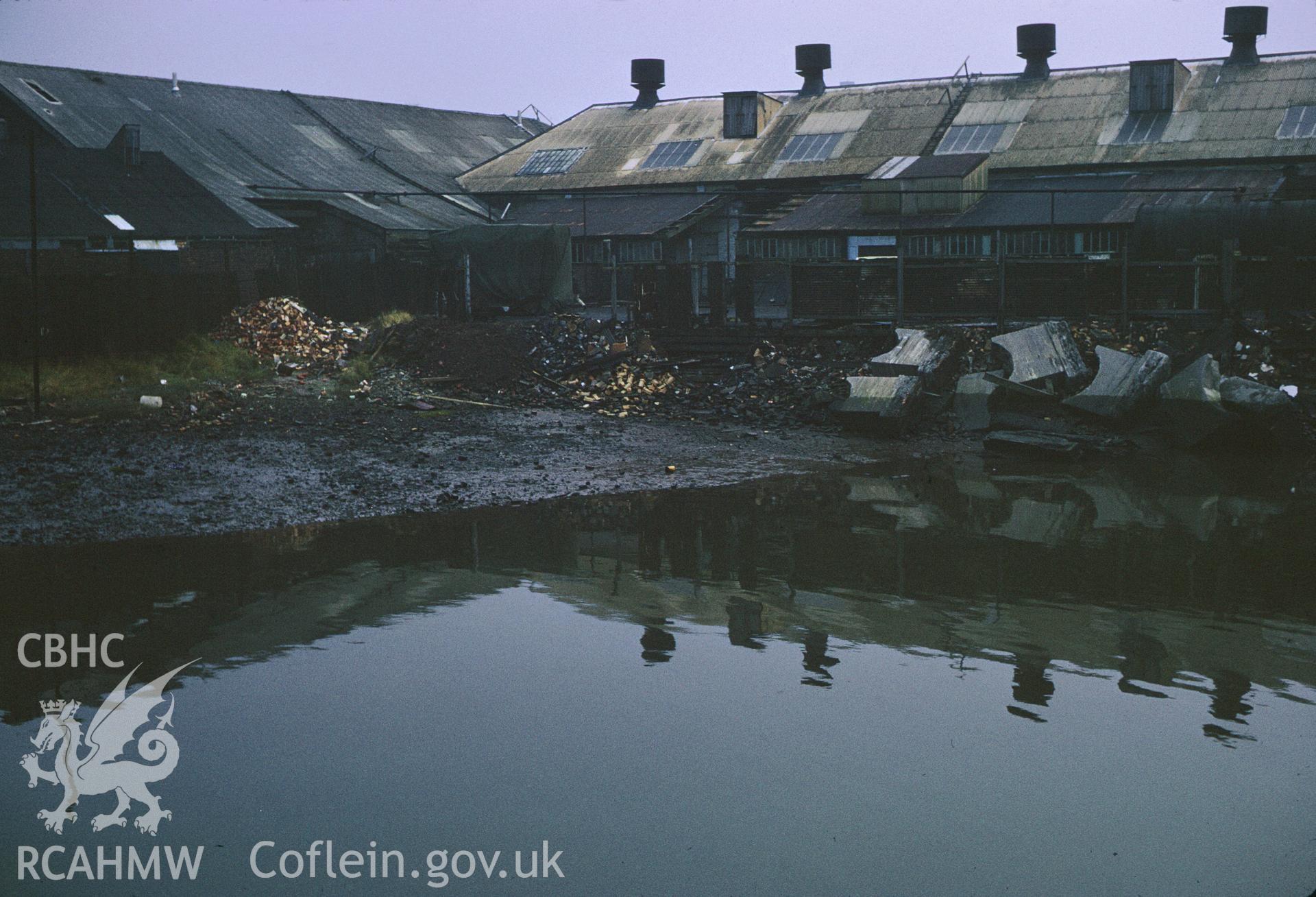 35mm colour slide of Cambrian Lead Works, Llanelli, Carmarthenshire, by Dylan Roberts.
