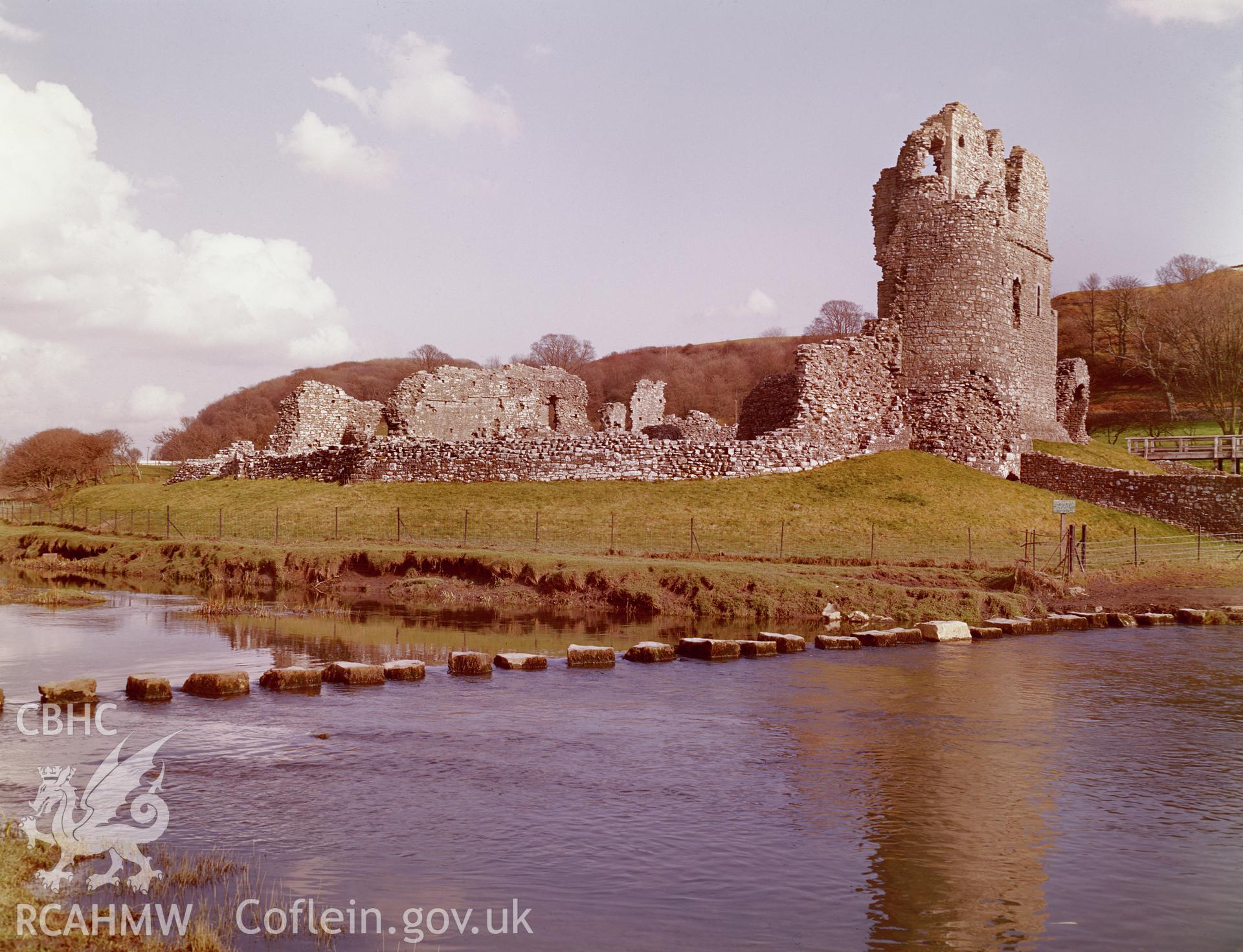 RCAHMW colour transparency showing Ogmore Castle taken by RCAHMW, undated.