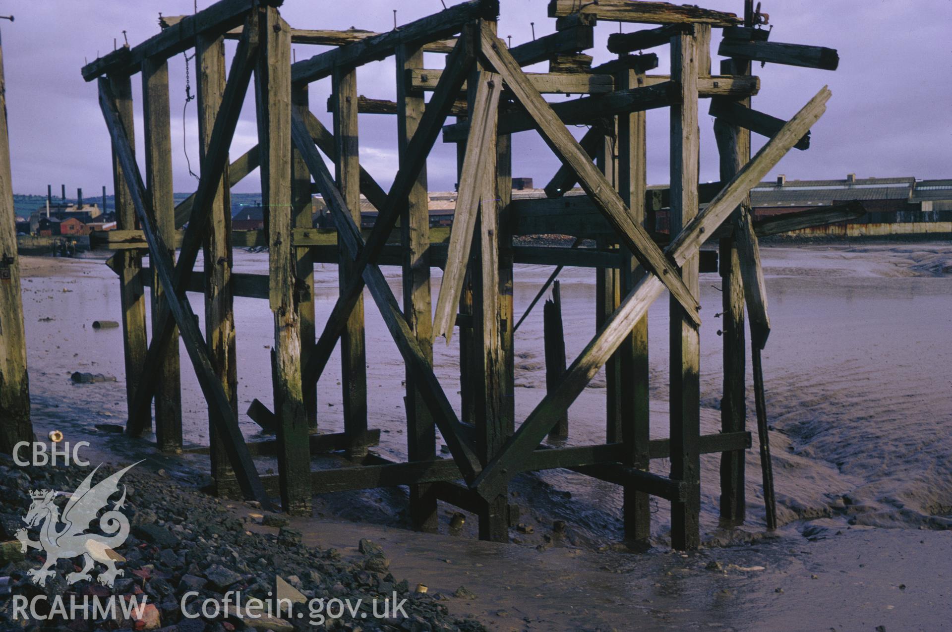 35mm colour slide of Llanelli Harbour, Loading Stage, Llanelli, Carmarthenshire, by Dylan Roberts.