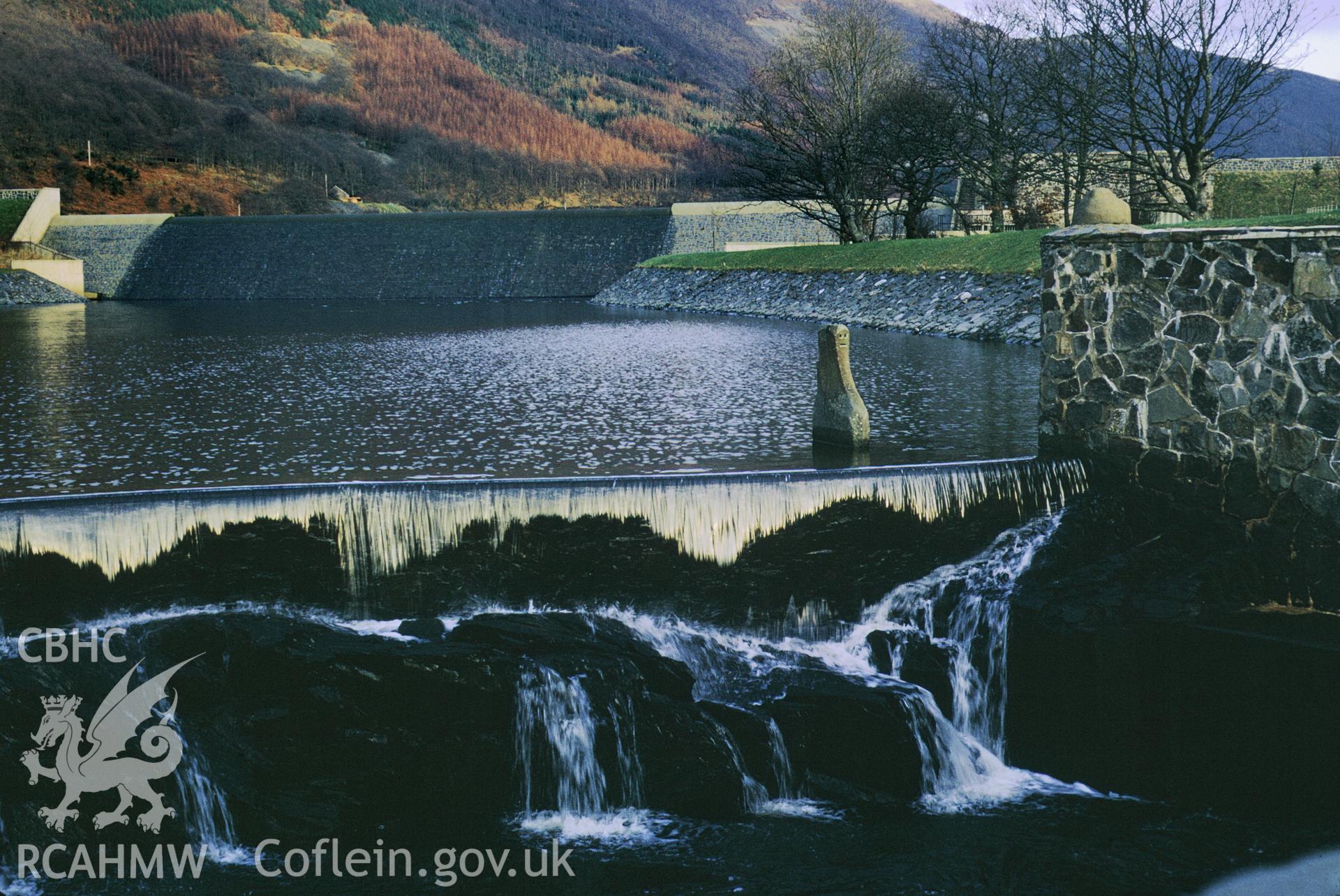 Colour 35mm slide of Aber-Ffrwd Dam, Rheidol, by Dylan Roberts.
