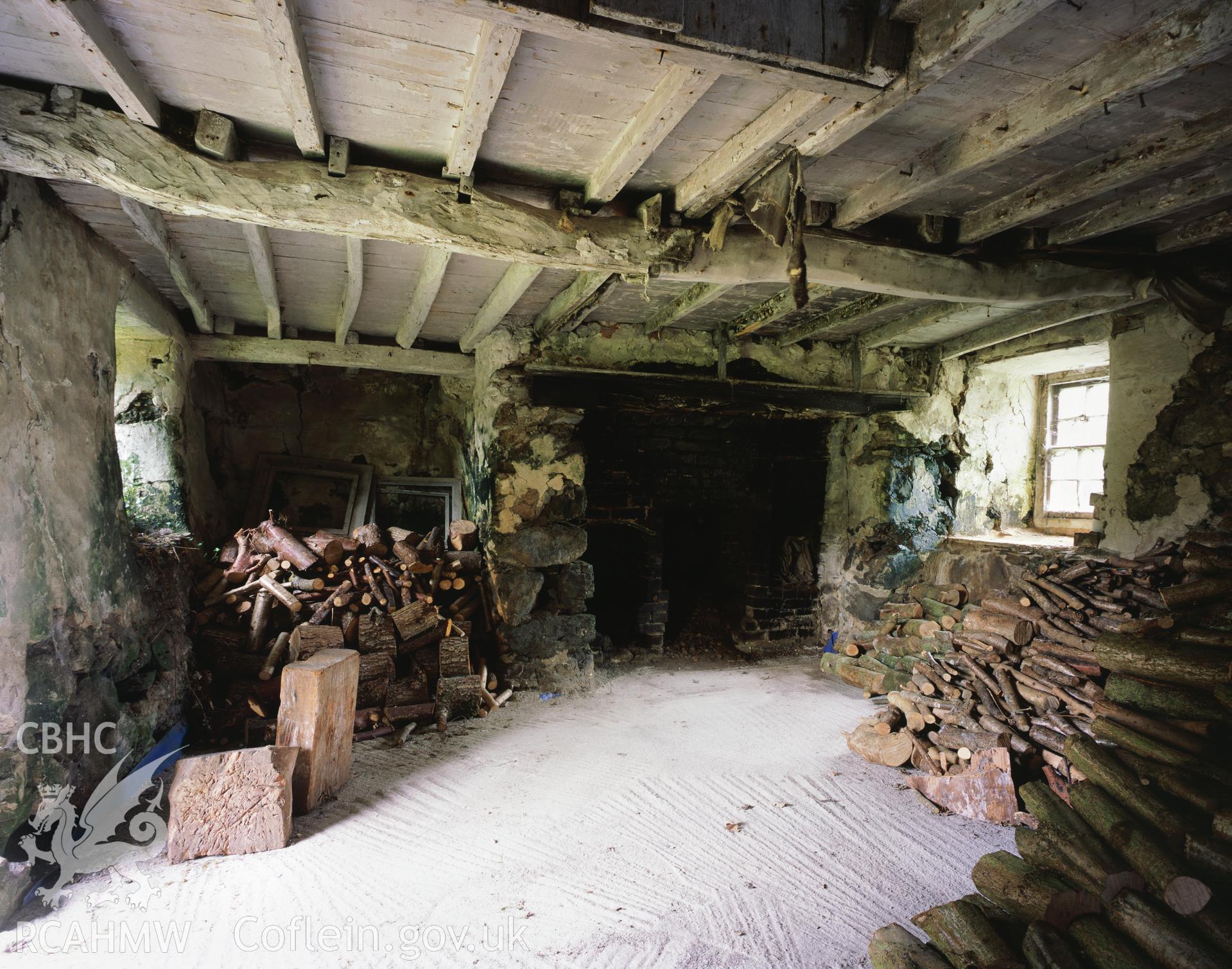 RCAHMW colour transparency showing interior view of Tyddyn Isaf, Cwm Cadnant, taken by I.N. Wright, 2003