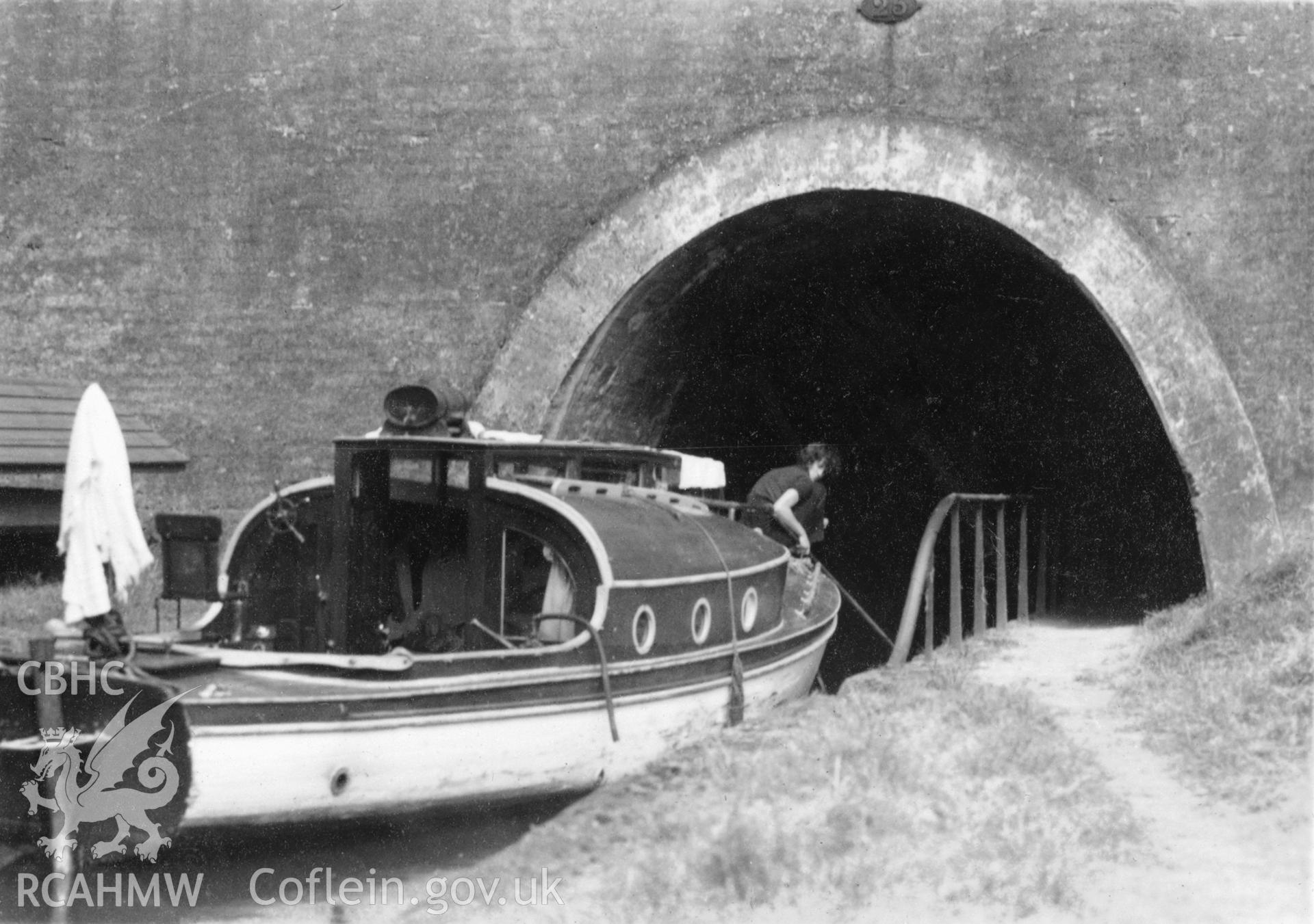 Chirk Tunnel; digitized copy of a circa 1940 black and white photograph taken from a photo album loaned for copying by Anne Eastham.