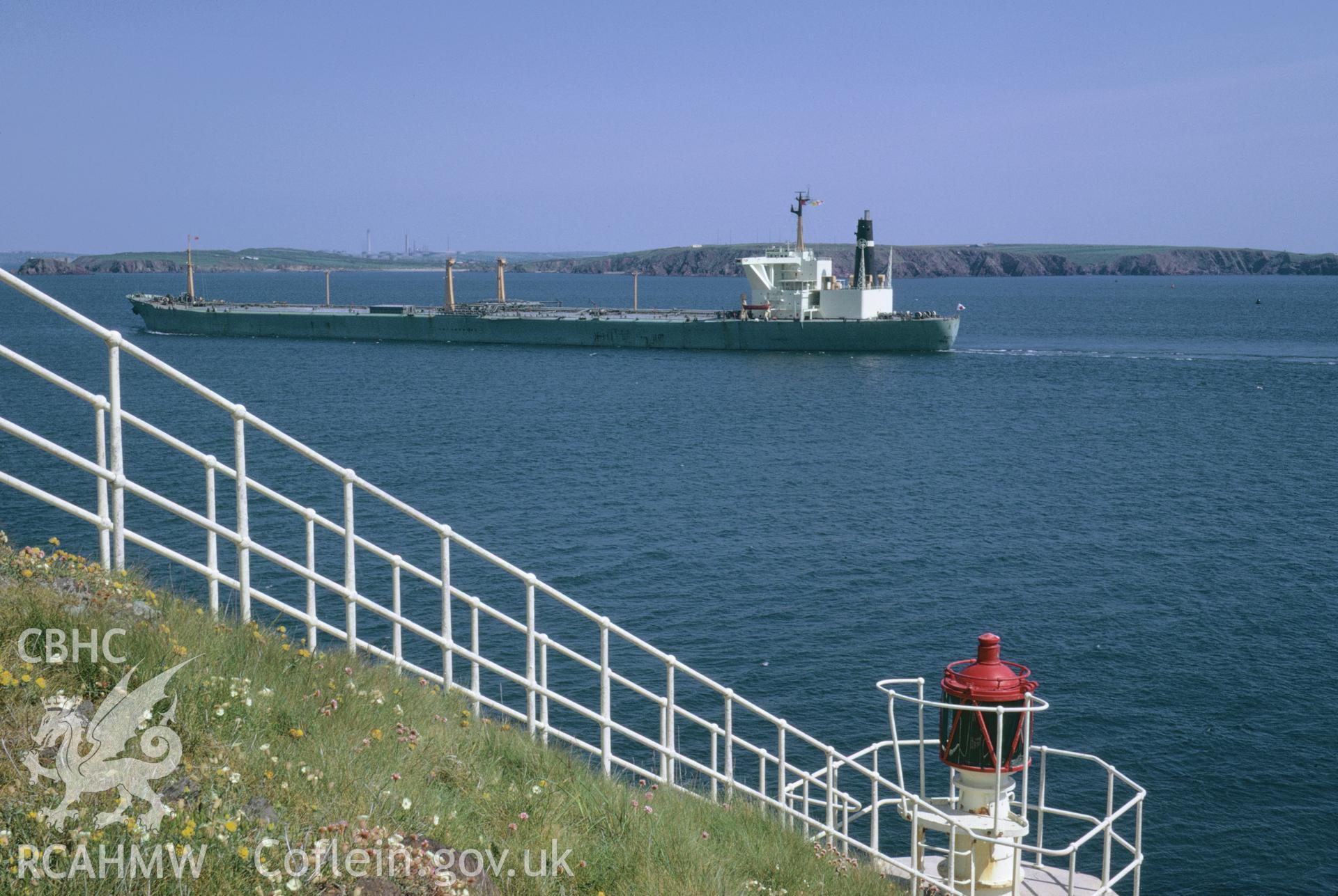 35mm colour slide showing West Blockhouse Point Light, Milford Haven, Pembrokeshire,  by Dylan Roberts.