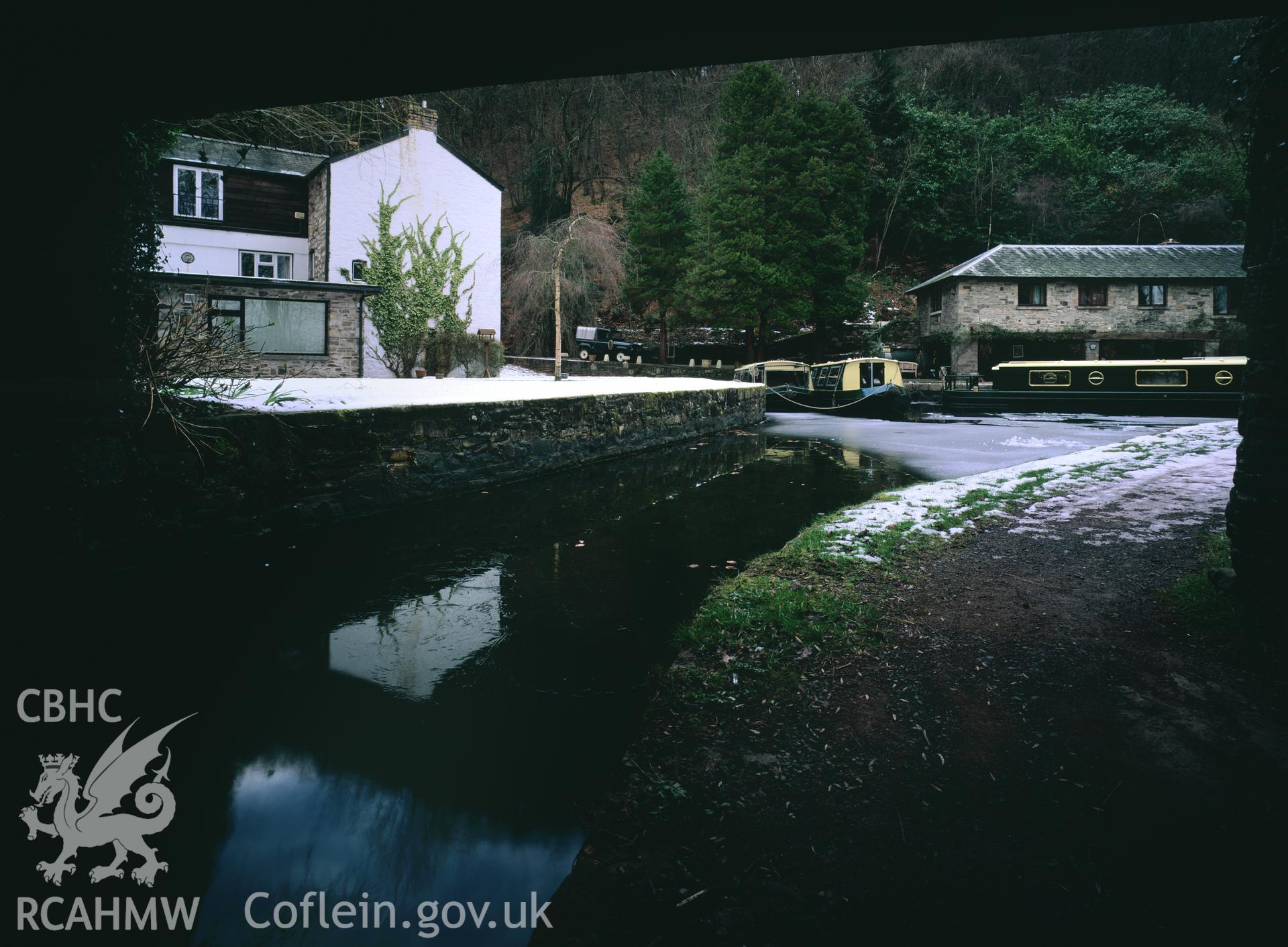 RCAHMW colour transparency showing Llanfoist Wharf, taken by I.N. Wright, March 2004.