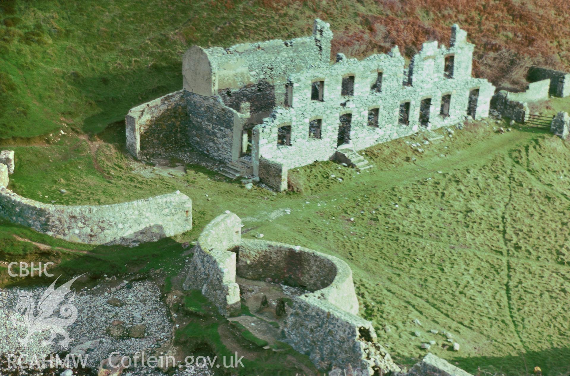 Colour 35mm slide showing Porth Llanlleiana Brickworks, Anglesey, by Dylan Roberts.