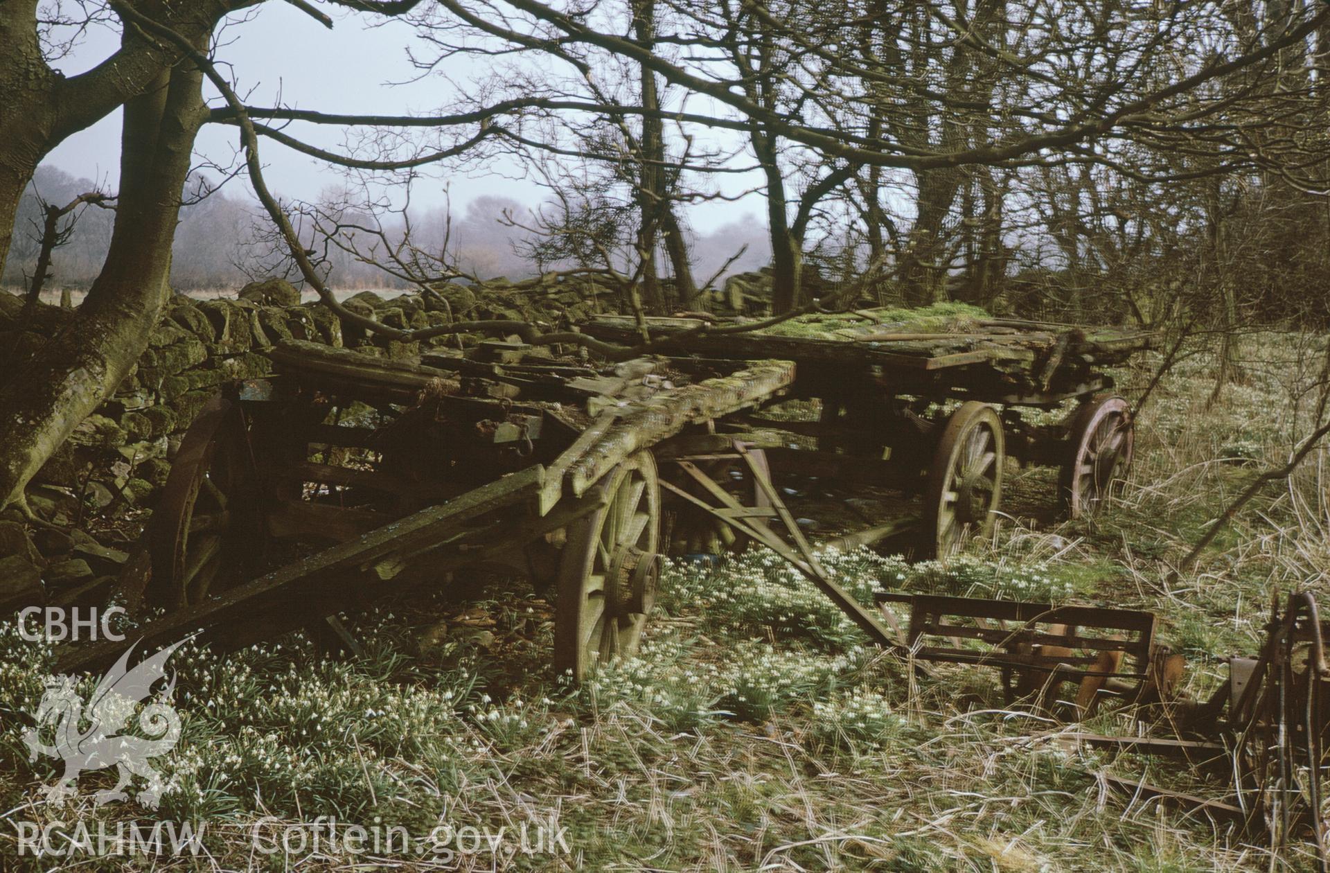 35mm colour slide showing wagons in Radnorshire, by Dylan Roberts.