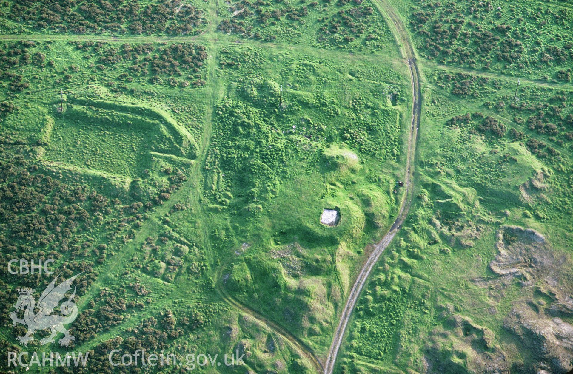 Slide of RCAHMW colour oblique aerial photograph of Halkyn Mine, taken by C.R. Musson, 21/5/1993.