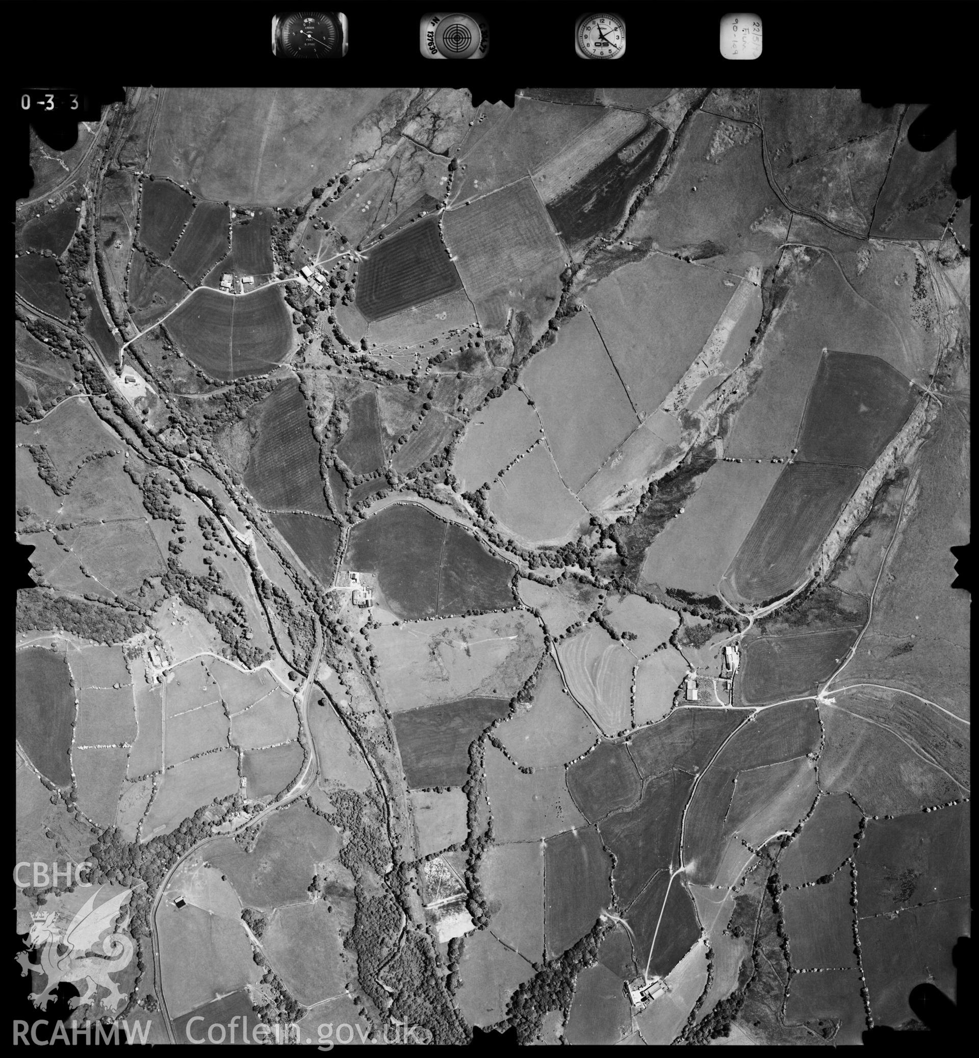 Digitized copy of an aerial photograph showing Mynydd Maendy, Glamorgan, taken by Ordnance Survey, 1990.