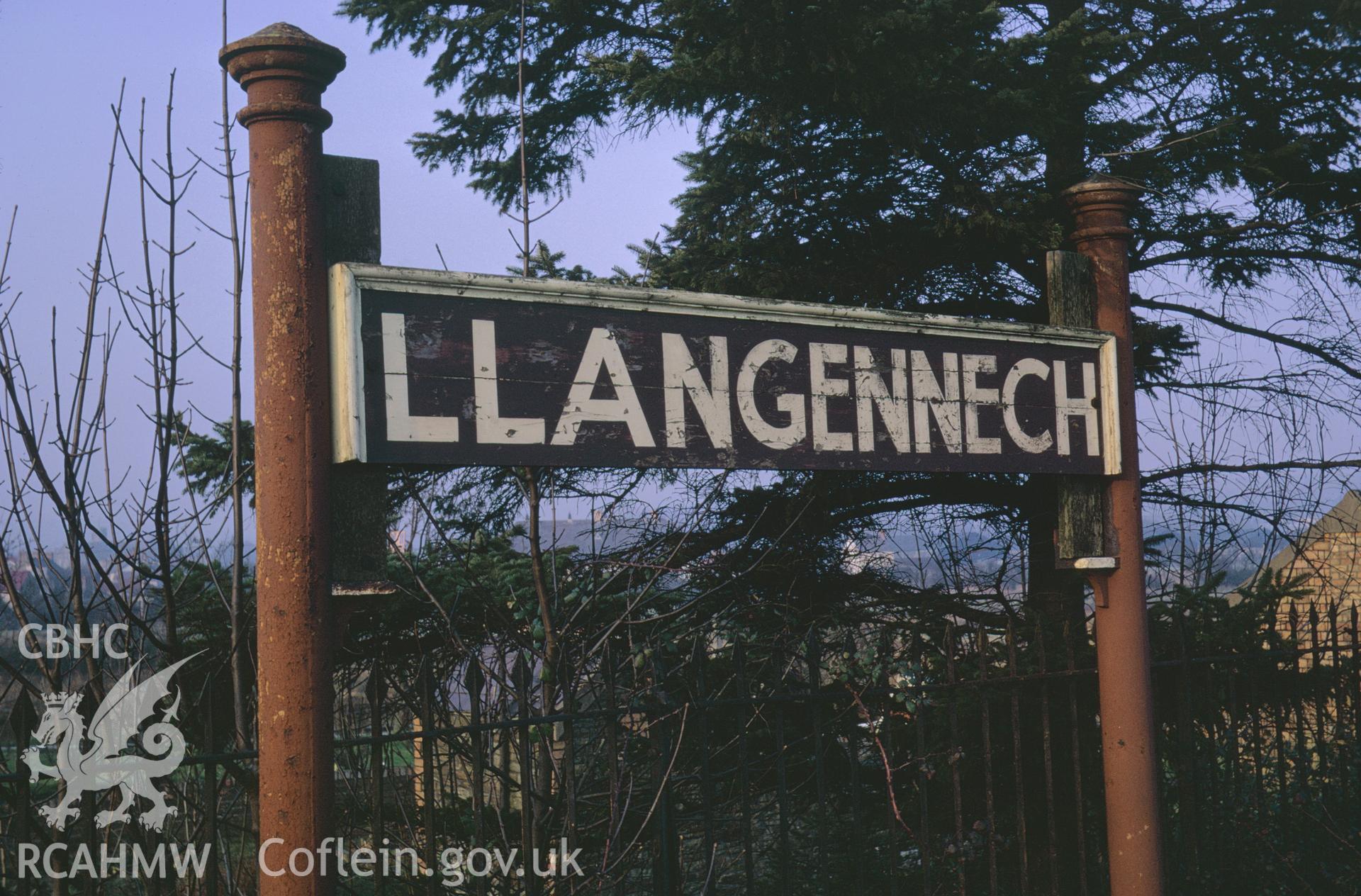 35mm slide showing site of Llangennech Railway Station, Carmarthenshire, by Dylan Roberts.