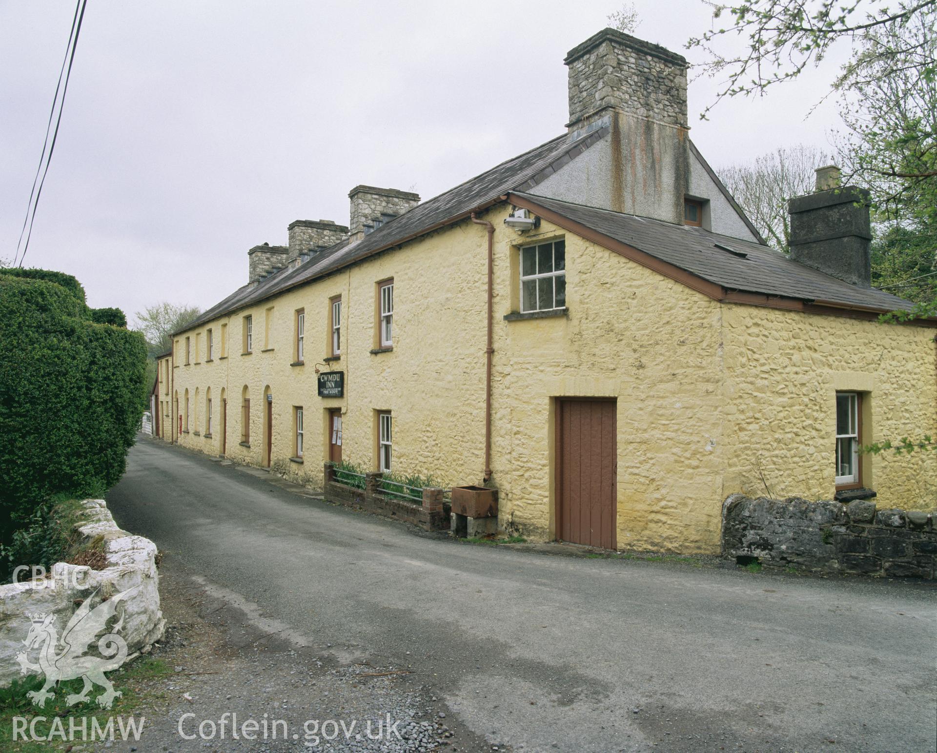 Colour transparency showing Village Row, Cwmdu, produced by Iain Wright, June 2004