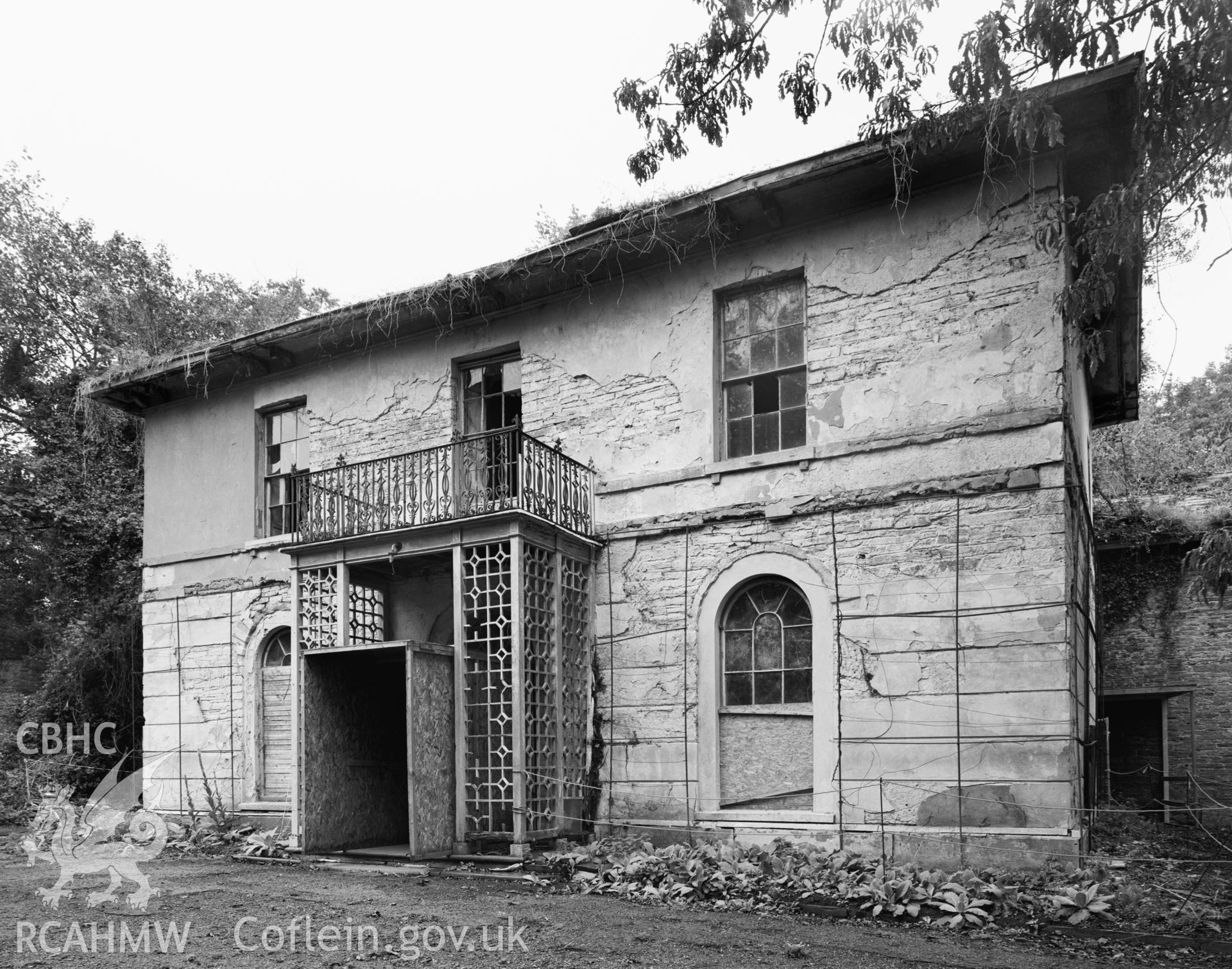 Digitised copy of an RCAHMW b/w photograph of Cardigan Castle House, taken by Iain Wright, 2007