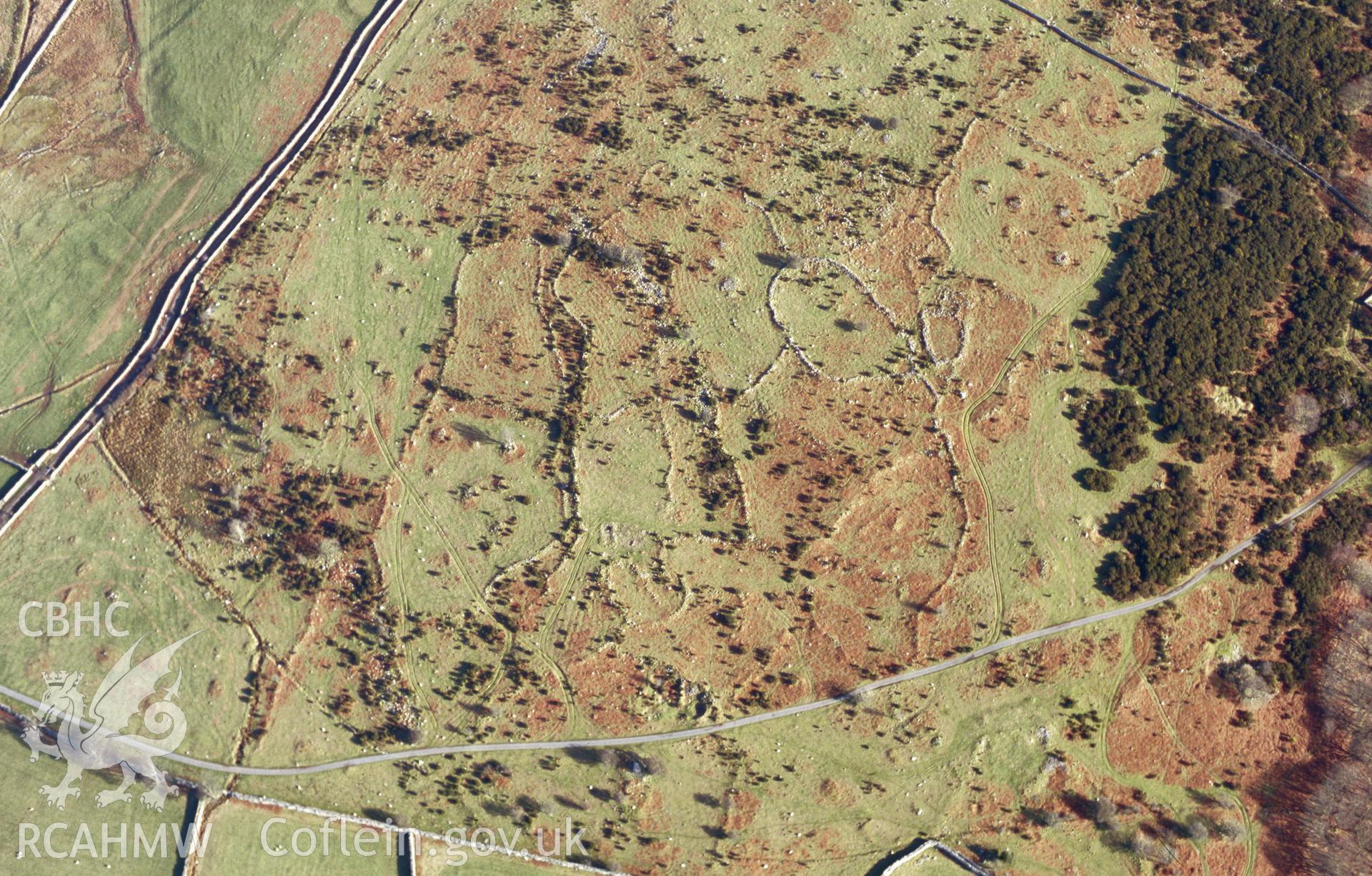 Slide of RCAHMW colour oblique aerial photograph of Cors y Gedol, taken by T.G. Driver, 2005.