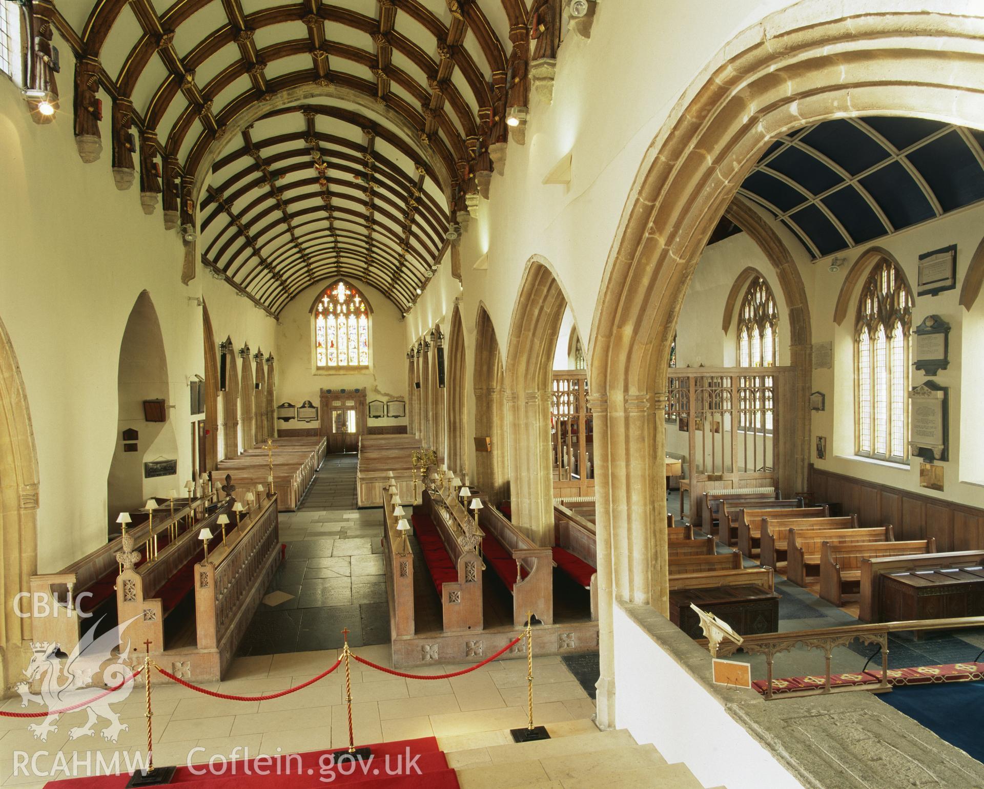 RCAHMW colour transparency showing interior view of St Mary's Church, Tenby, taken by I.N. Wright, 2003.