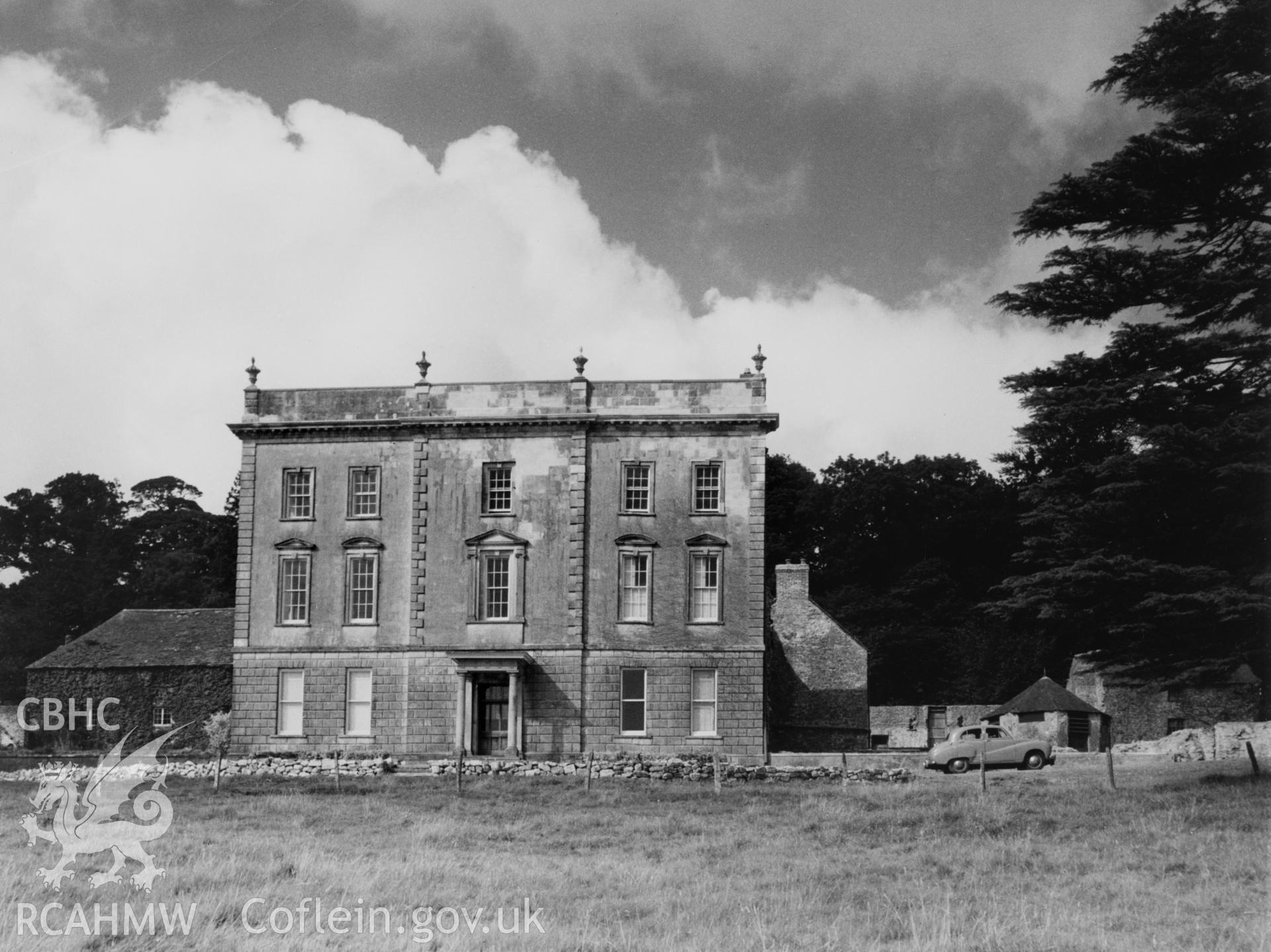 Black and white print of Taliaris, Llandeilo Fawr.  Copy of a broken negative No; AA58/2051.